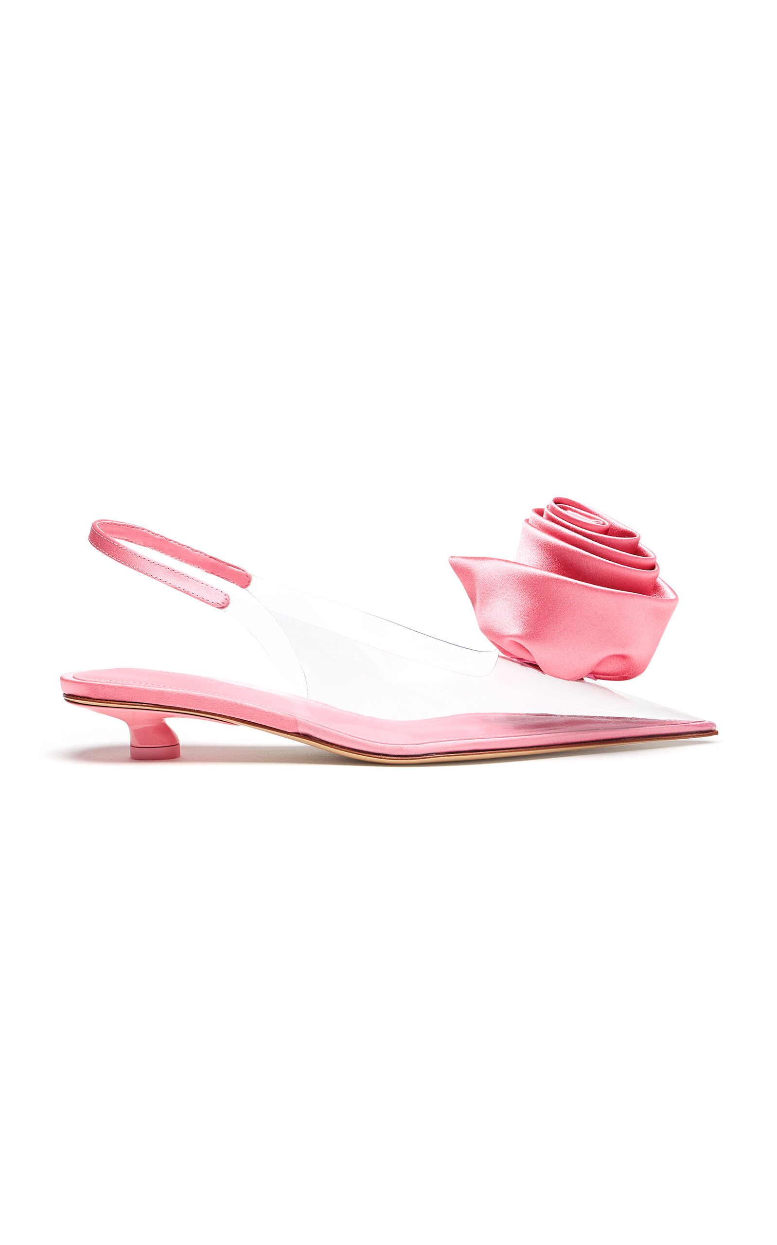 Paul Andrew Satin Rose Slingback Pumps
