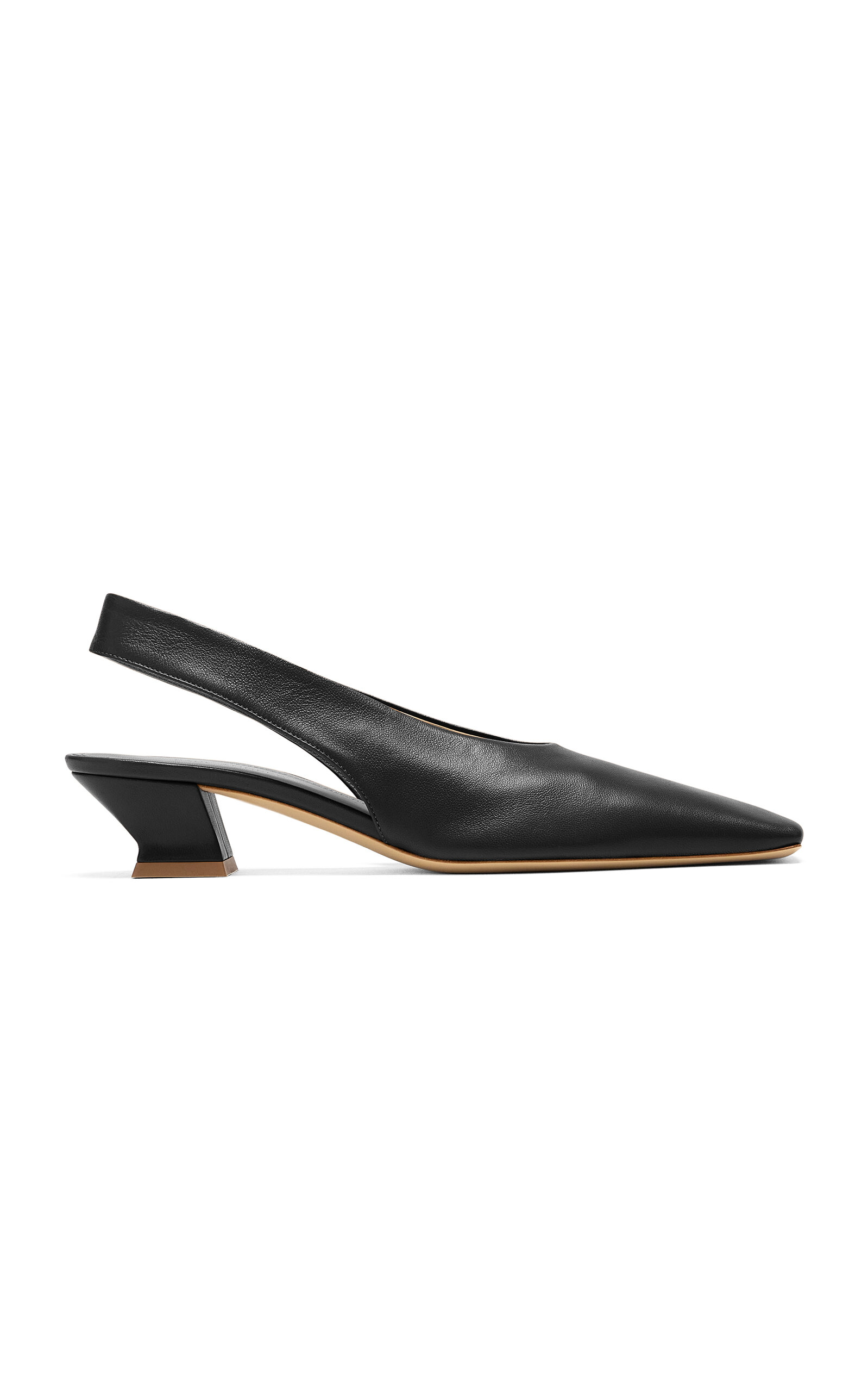 Paul Andrew Chisel Leather Slingback Pumps