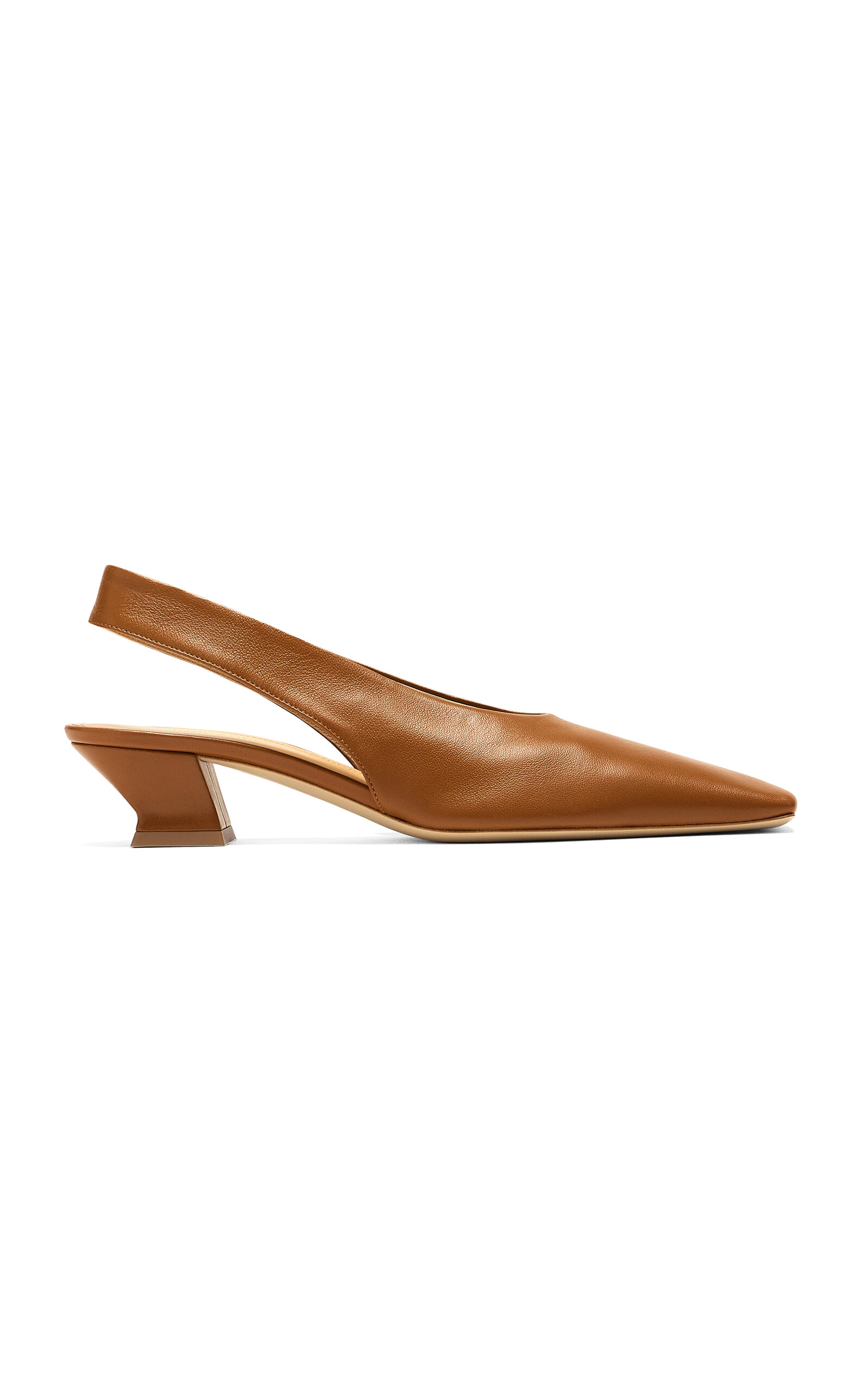 Paul Andrew Chisel Leather Slingback Pumps