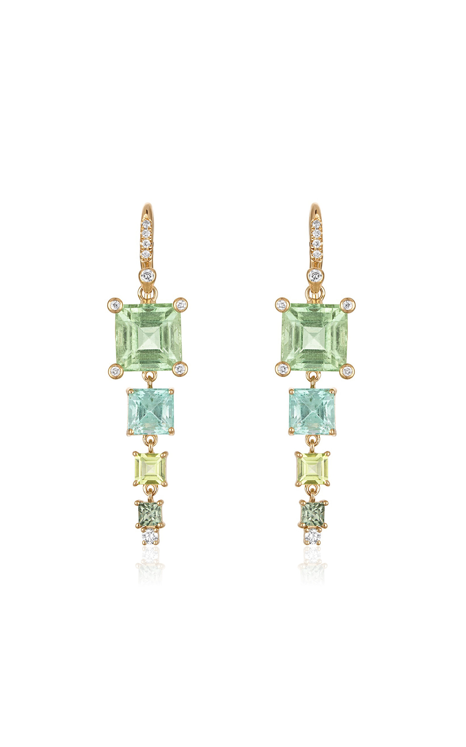 Eden Presley 14k Yellow Gold  Tourmaline Drop Earrings