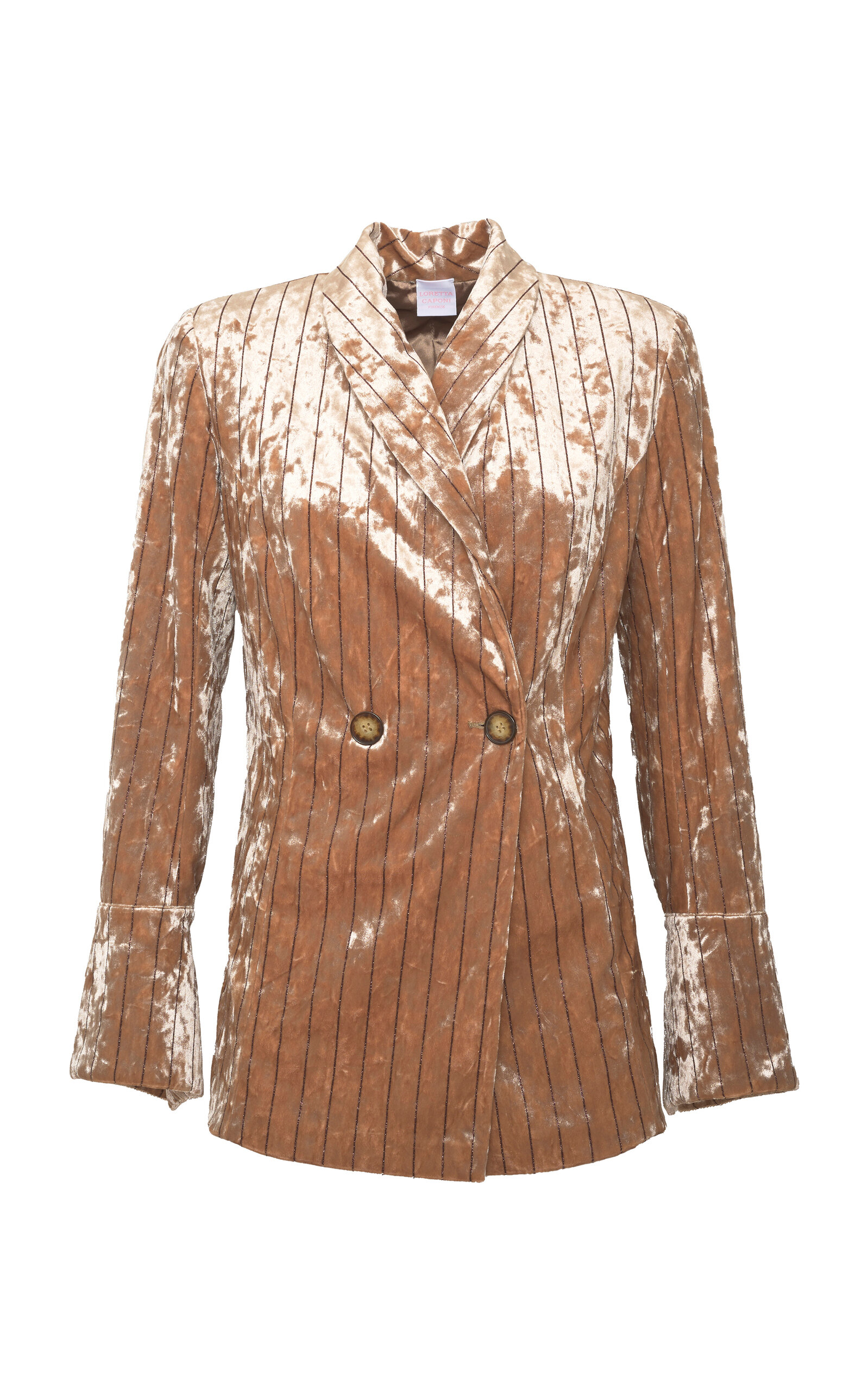 Loretta Caponi Quarzo Striped Stretch-Velvet Blazer