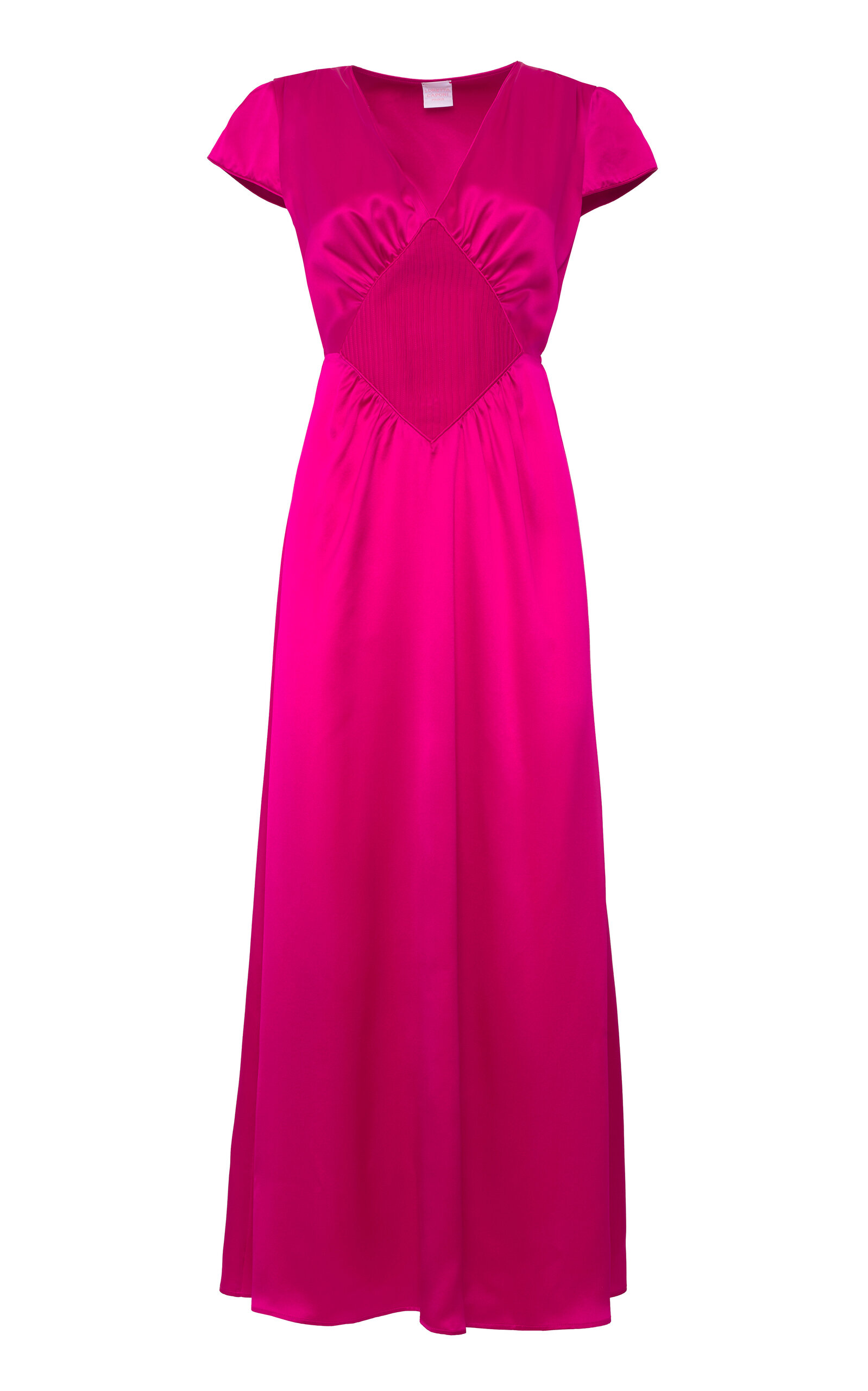 Loretta Caponi Diva V-neck Silk-satin Maxi Dress