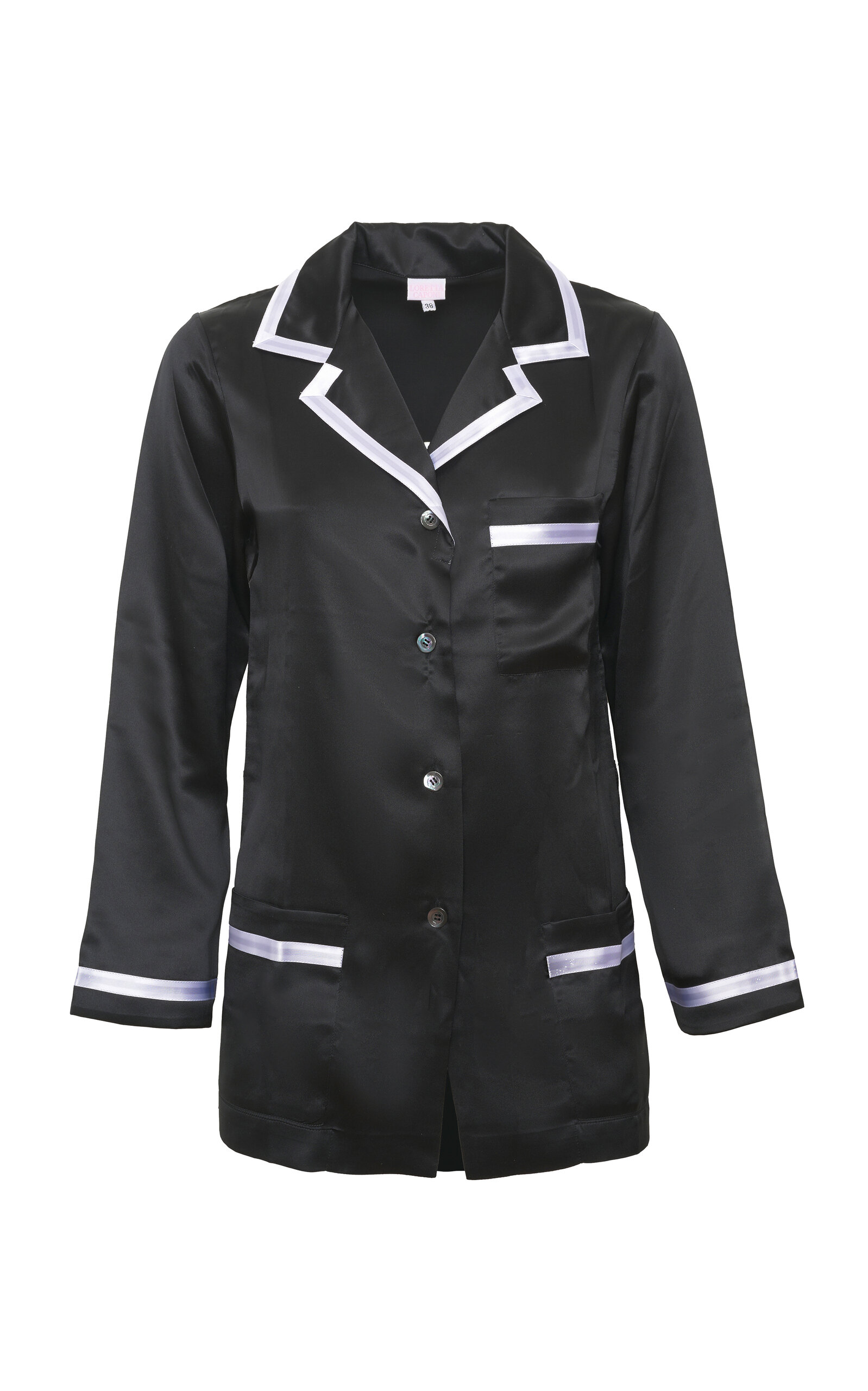 Loretta Caponi Roma Contrast-trimmed Silk-satin Pajama Set