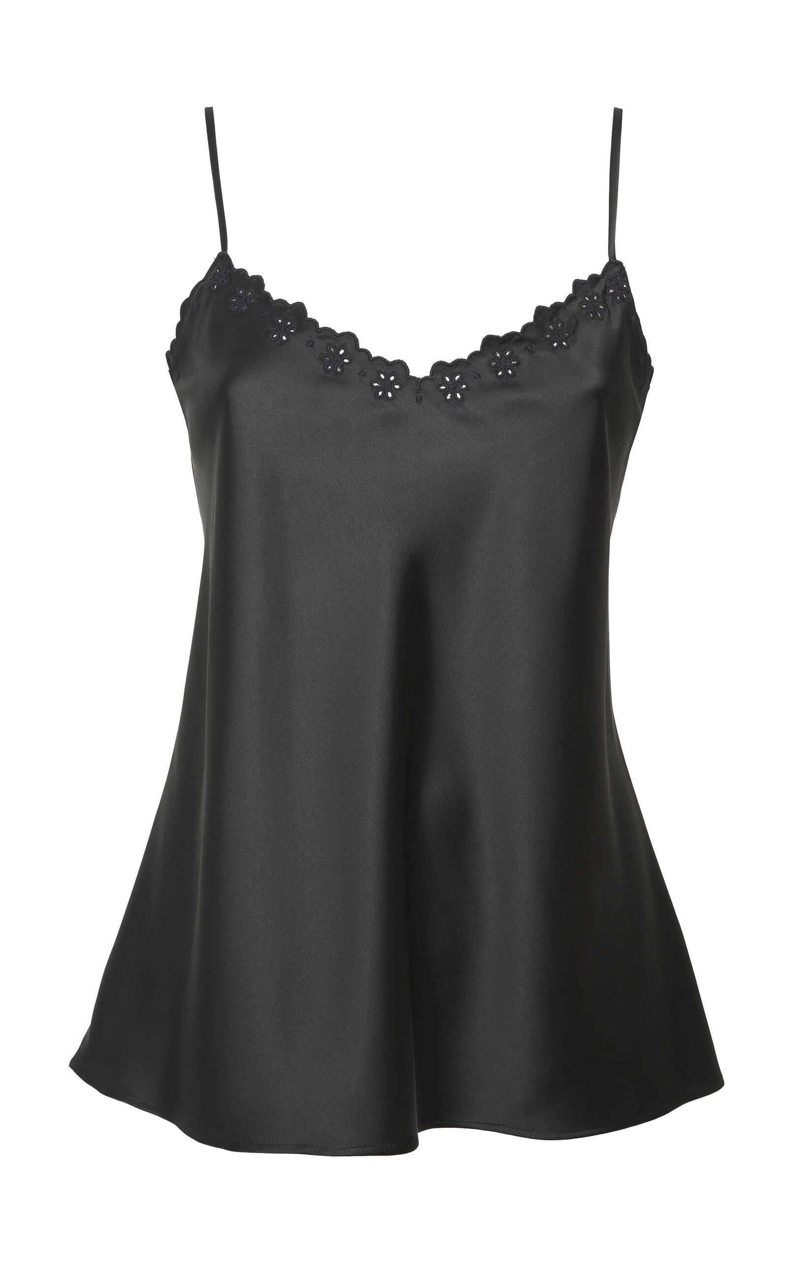 Loretta Caponi Corallo Broderie Anglaise Silk-satin Top