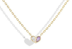 Gemella Jewels Sweetheart Necklace Diamond X Purple Sapphire