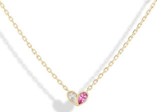 Gemella Jewels Sweetheart Necklace Diamond X Pink Sapphire