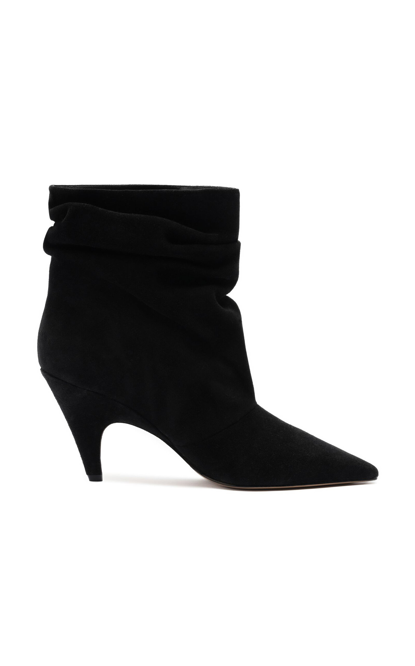 Alexandre Birman Tati Scrunched Suede Ankle Boots - Black - US 8.5