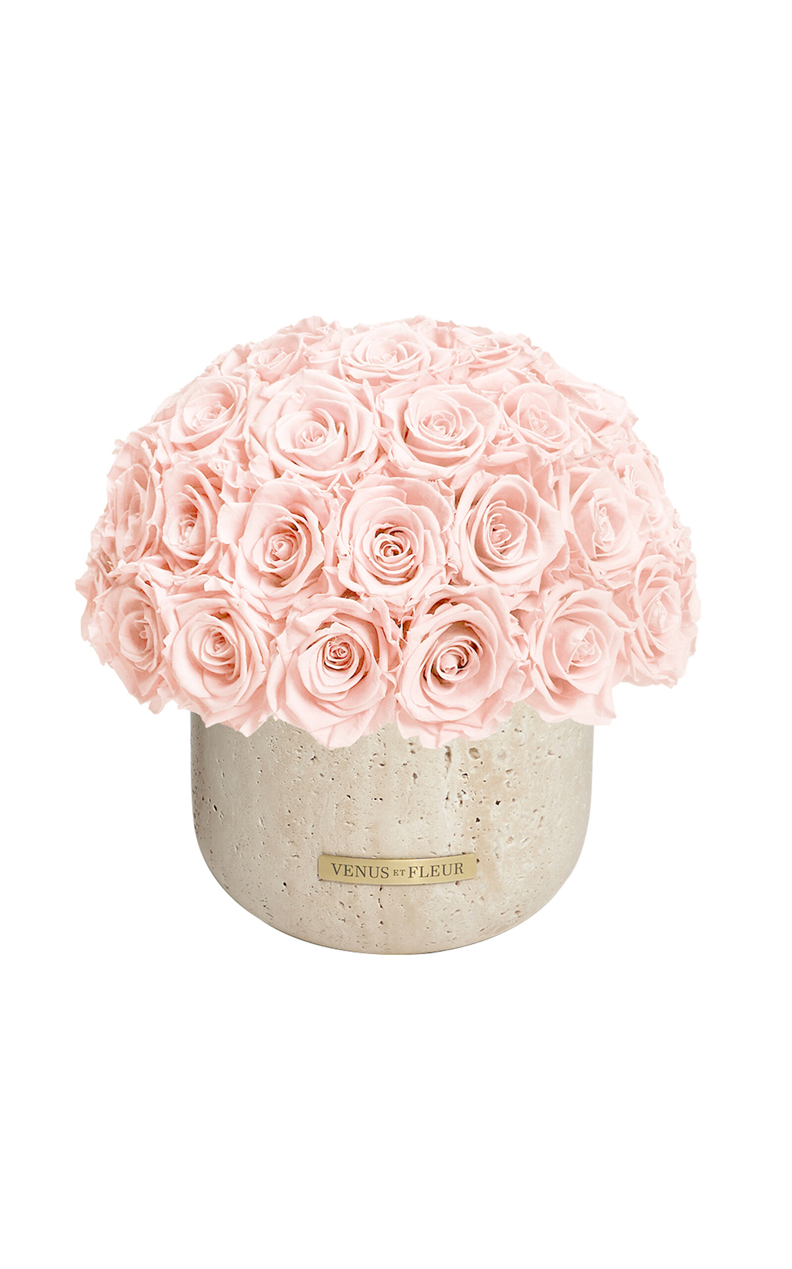 Venus Et Fleur Terre Travertine Vase With Roses