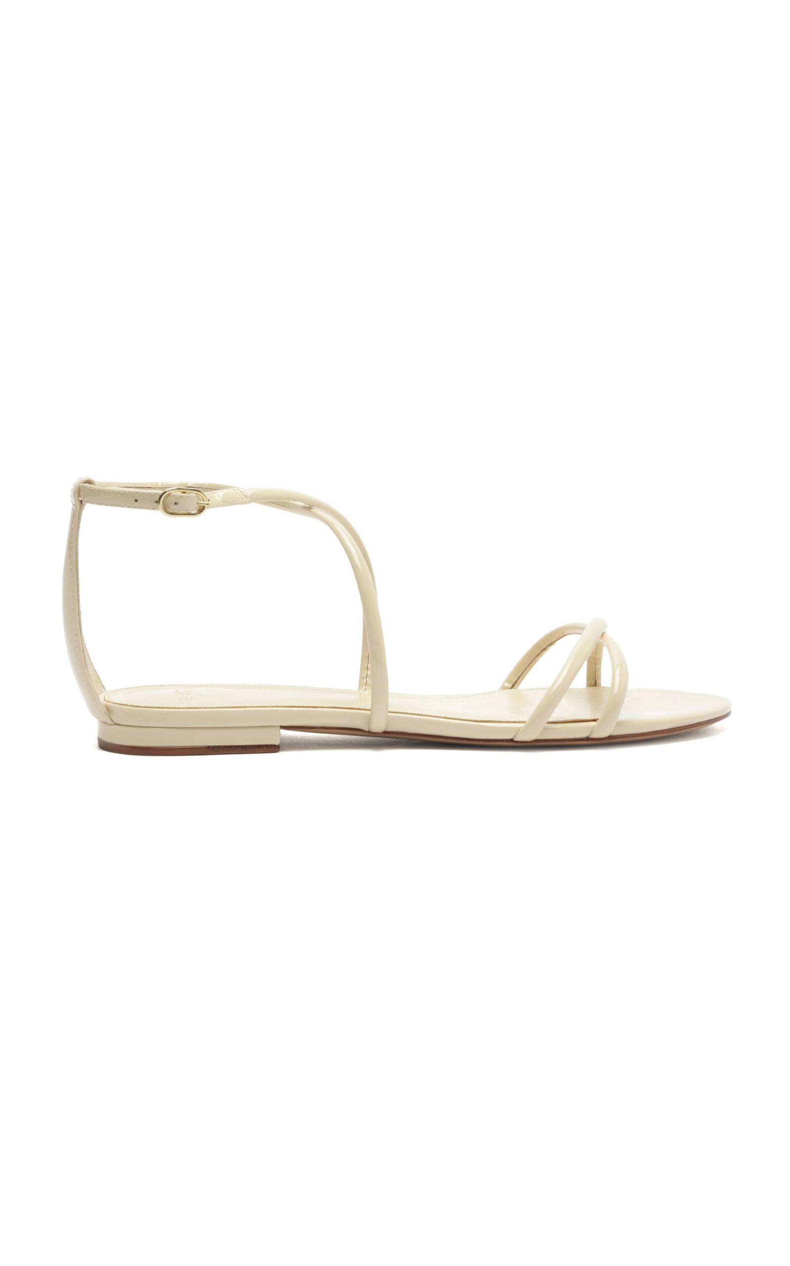 Alexandre Birman Lory Patent Leather Sandals - Ivory - Women's Shoes