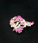 Blu Dog World Brooch; Retro; C. 1940; Platinum; Ruby And Diamond