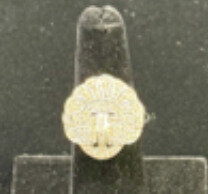 Blu Dog World Ring; Art Deco; C. 1925; 18k White Gold And Diamond Leaf-form Ring; With Danish Papers