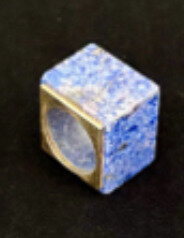 Blu Dog World Ring; Modernist; C. 1970 Lapis Square; Set In 18k Yellow Gold