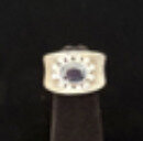 Blu Dog World Ring; C.1965; Swedish; 18k White Gold ; Sapphire And Diamond