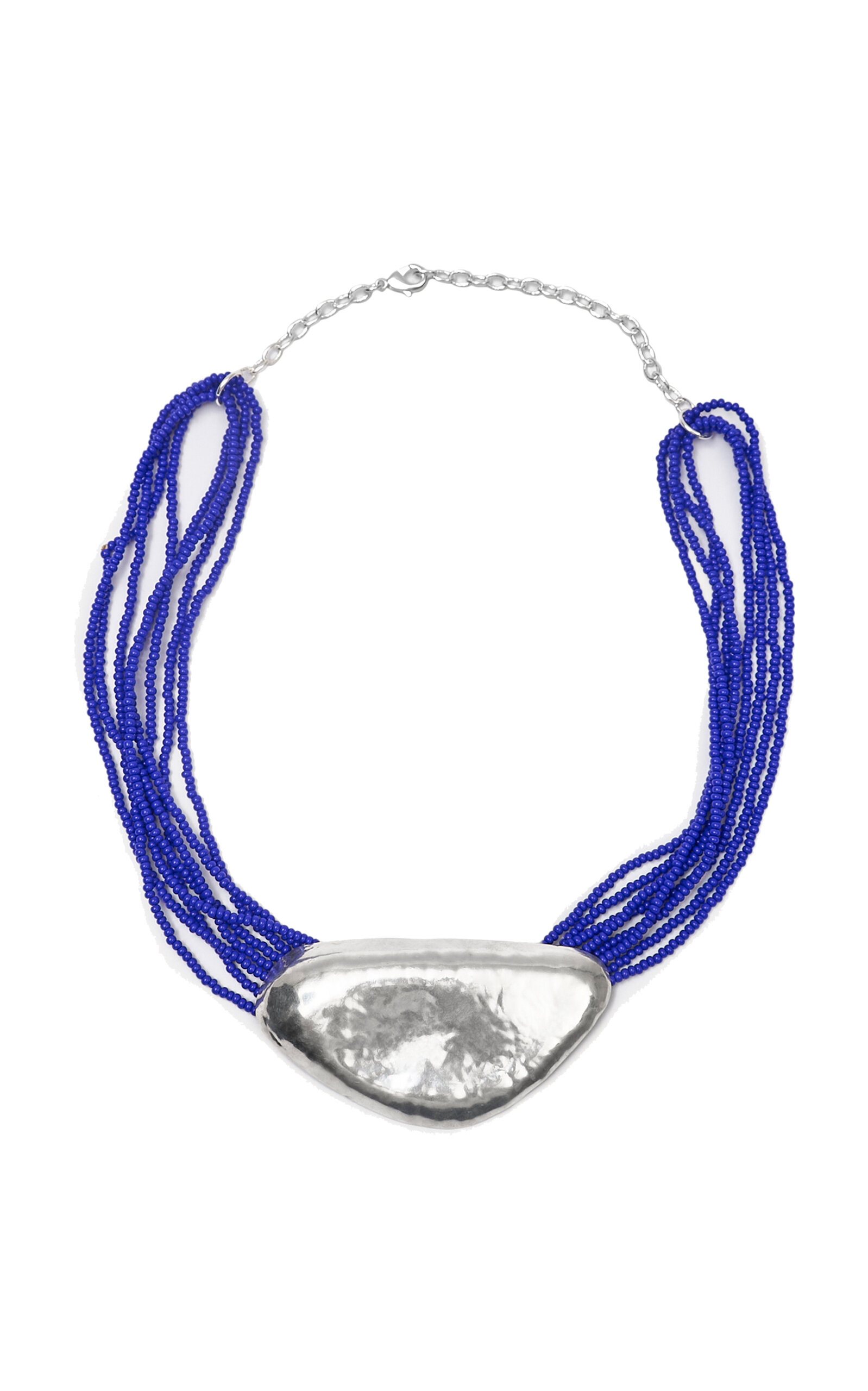 Baobab Lazuli Beaded Pendant Necklace In Blue