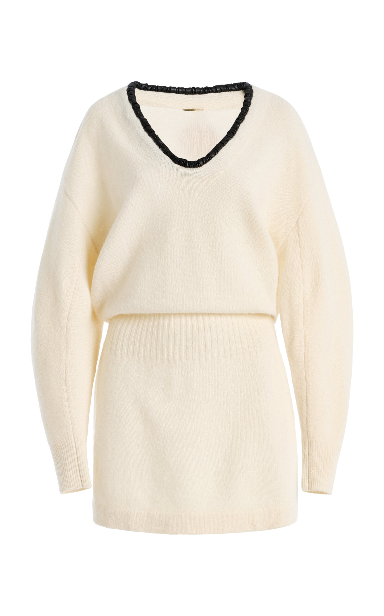Alexis Colby Wool-blend Sweater Mini Dress In Neutral