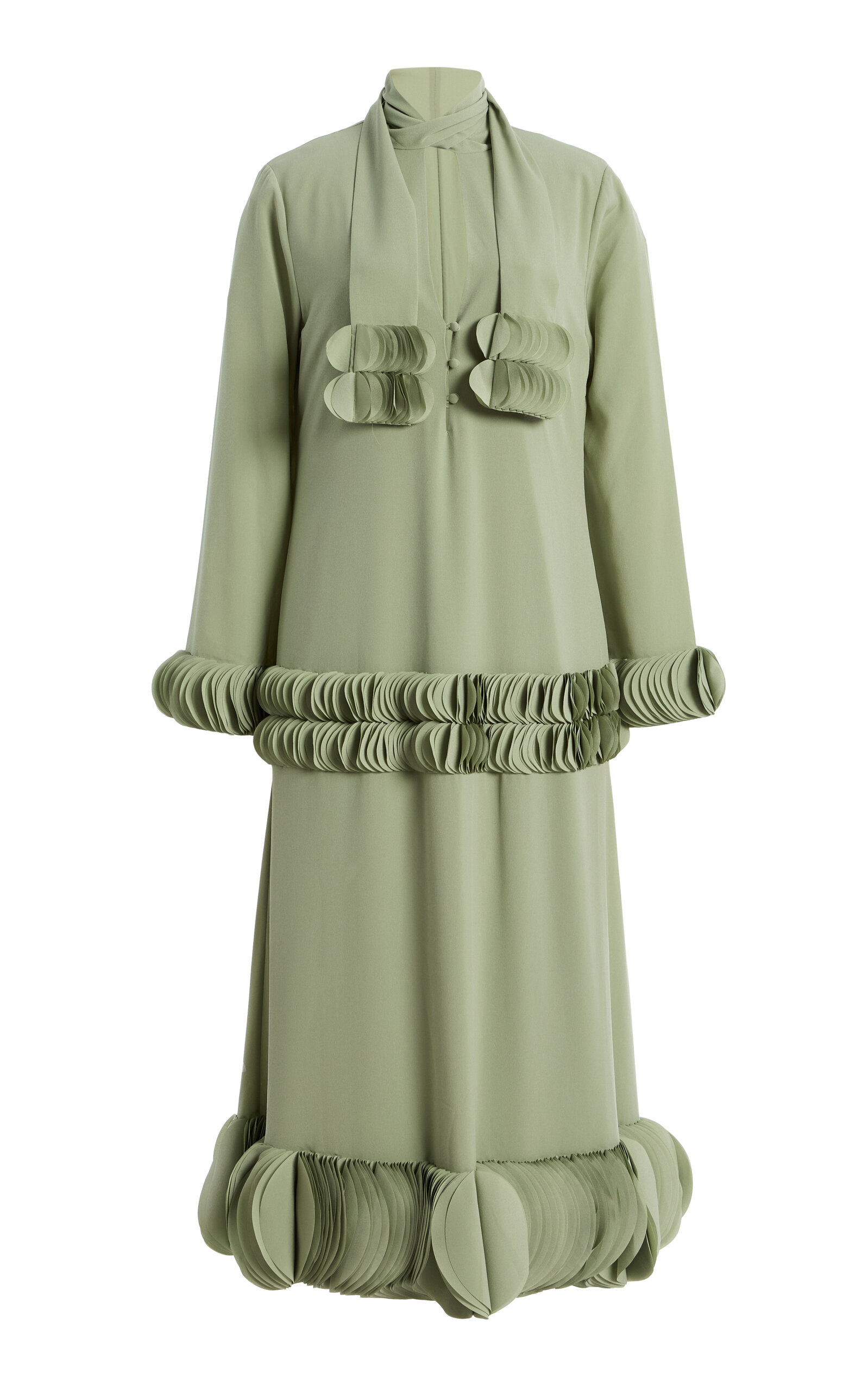 Alexis Zuella Ruffled Crepe Midi Dress