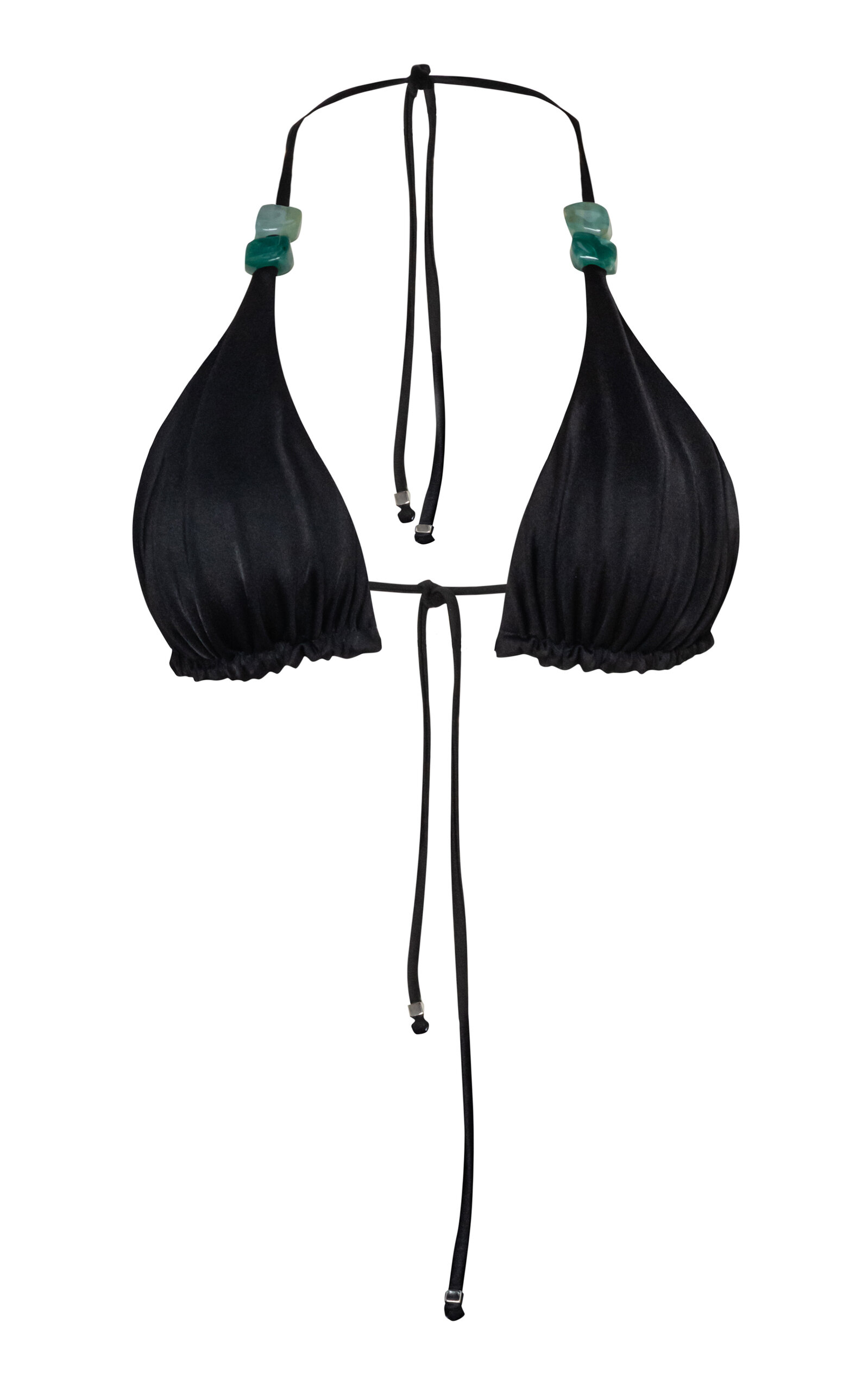 Baobab Kaia Bead-detailed Bikini Top In Black