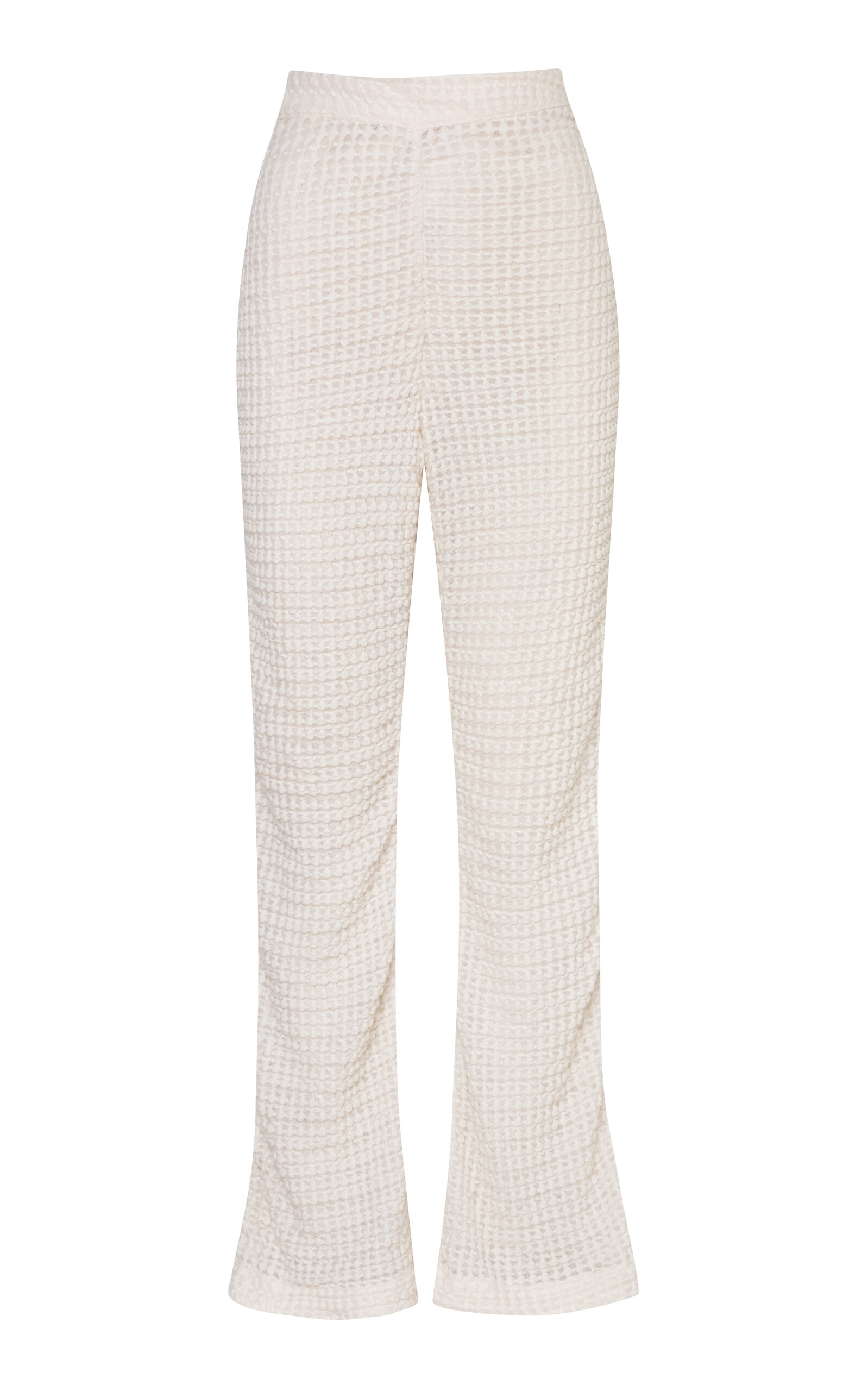Baobab Robin Textured Flared Pants In White