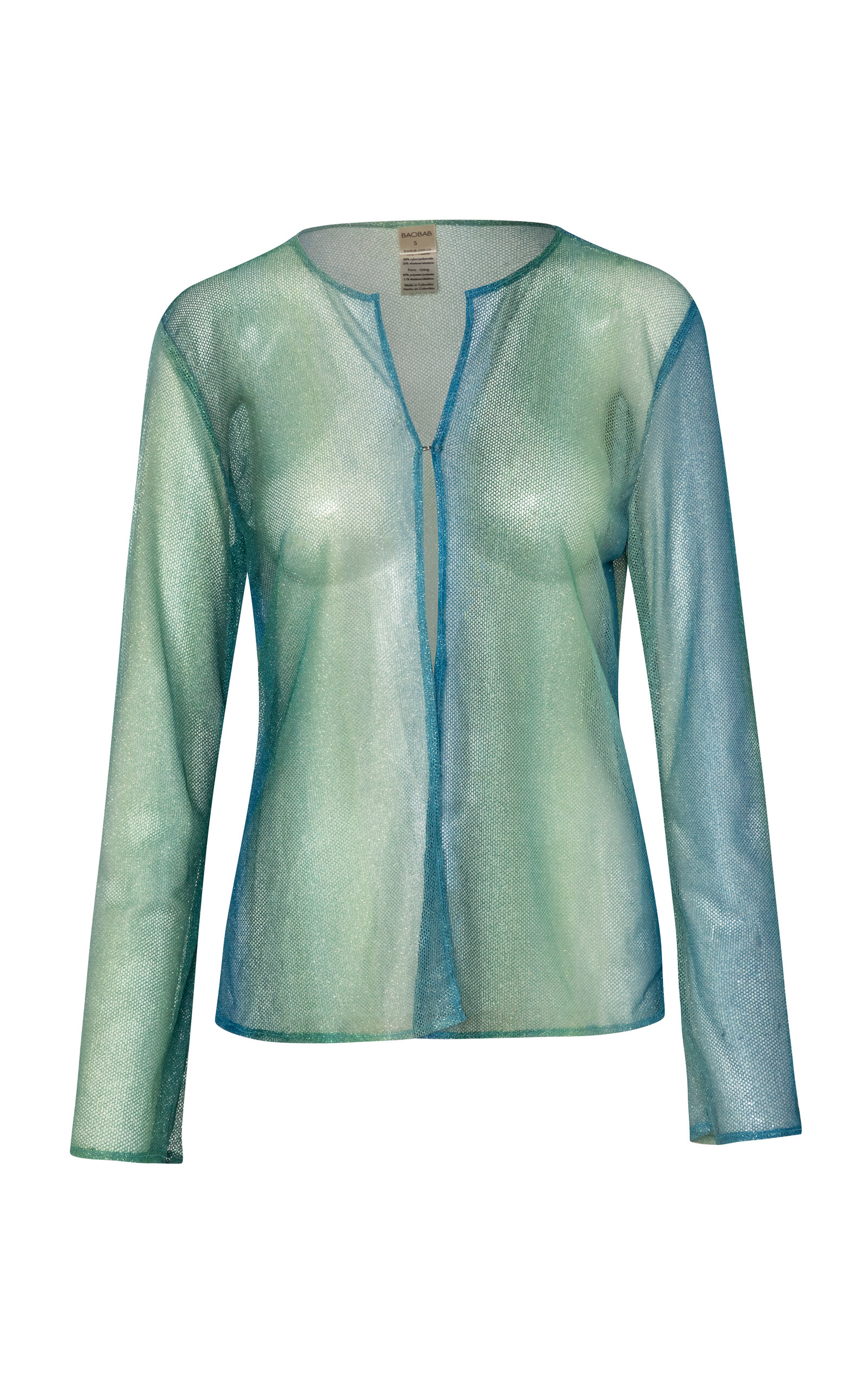 Baobab Gem Sheer Net Shirt - Green - XS