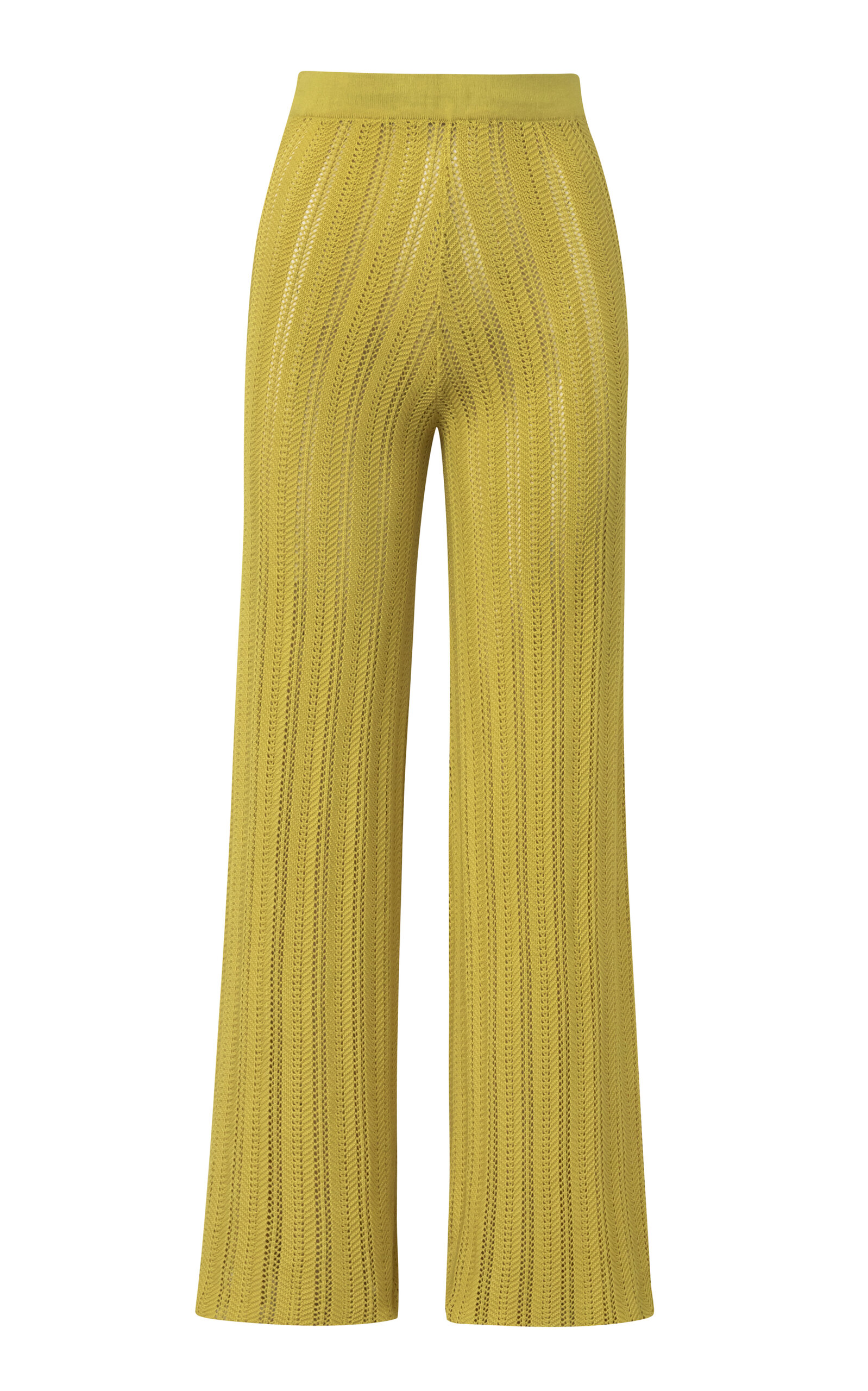 Baobab Corsica Sheer Knit Wide-leg Pants In Green