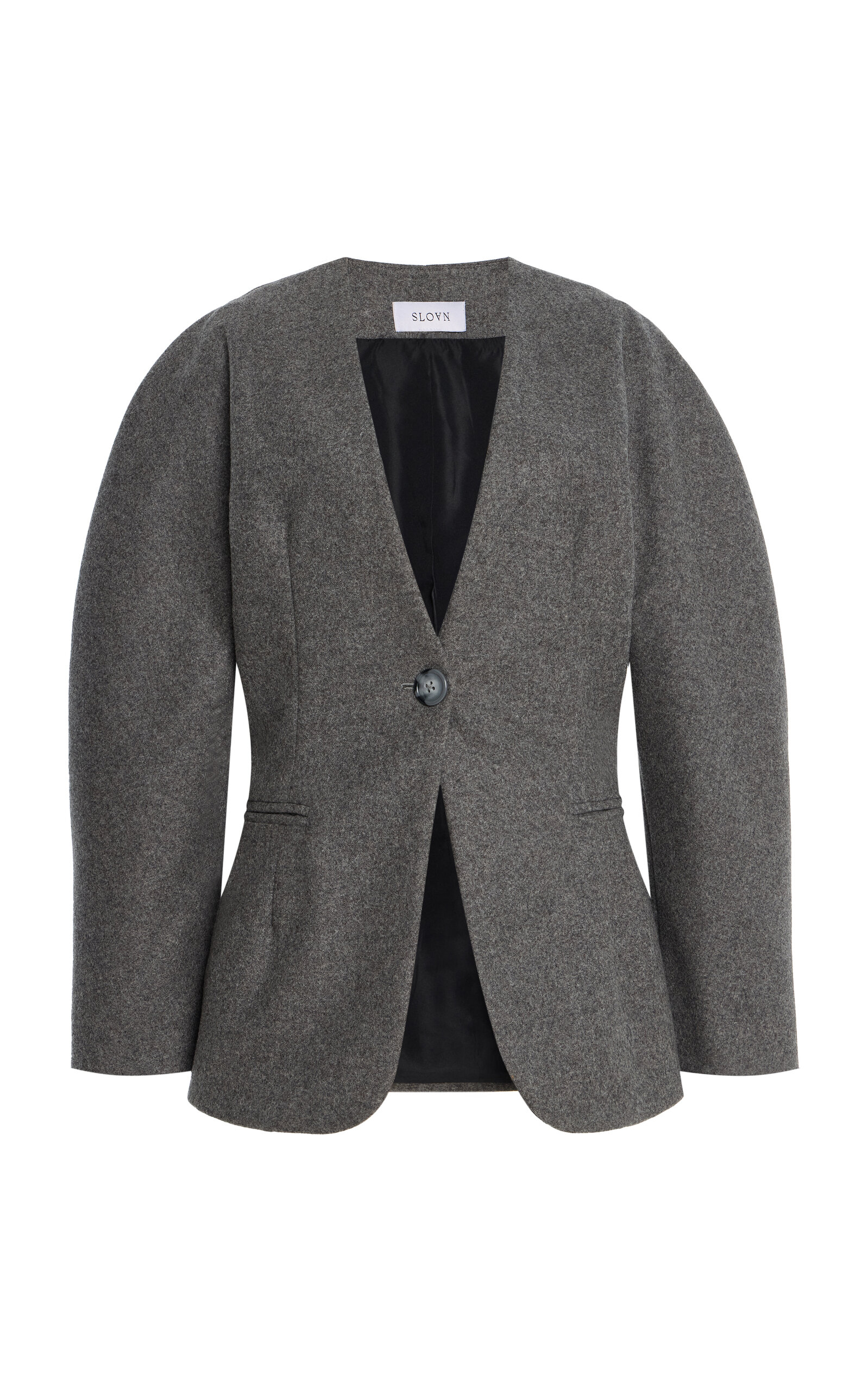 Circular-Sleeve Wool Blazer