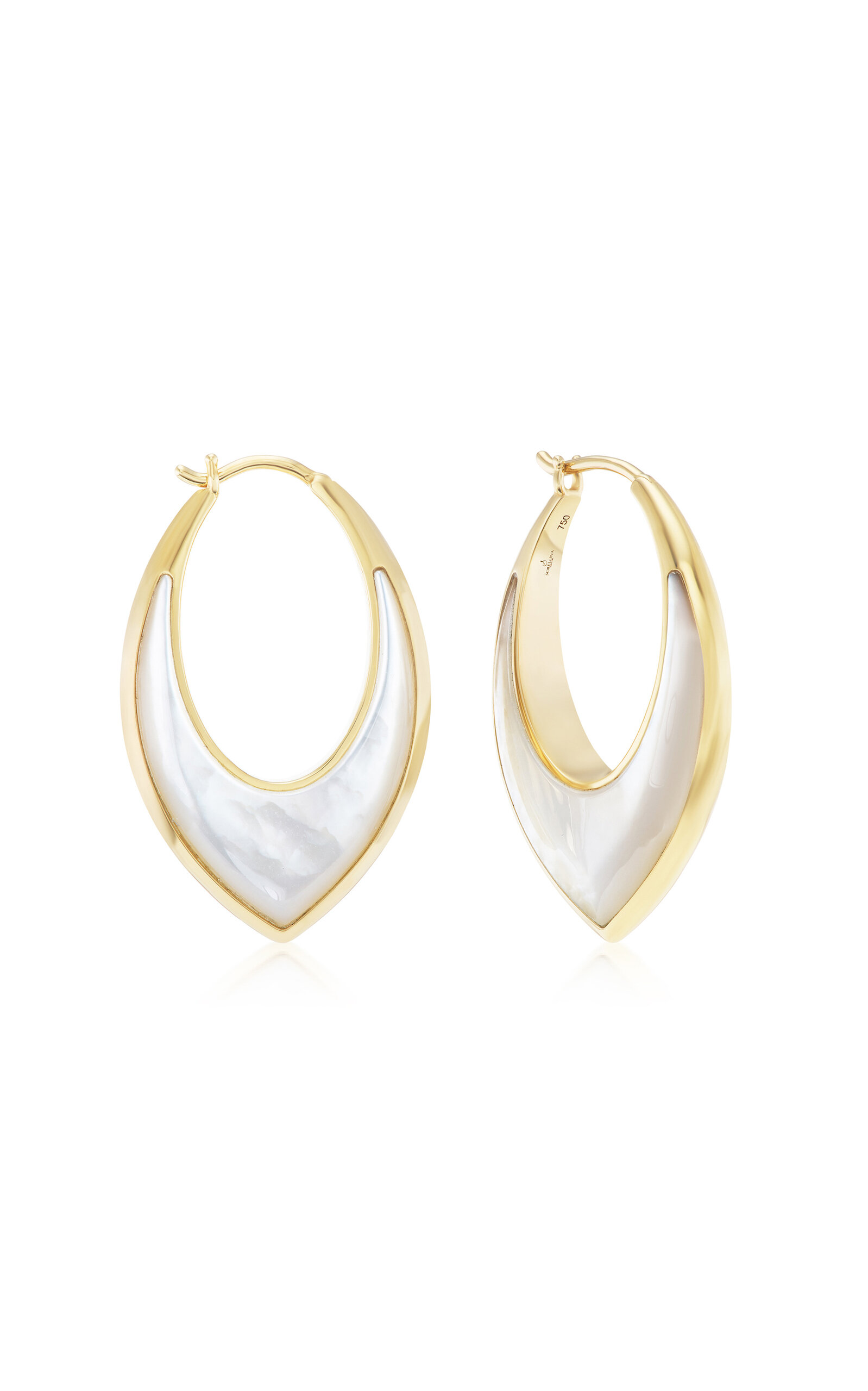 Stardust 18K Yellow Gold Mother-of-Pearl Hoop Earrings