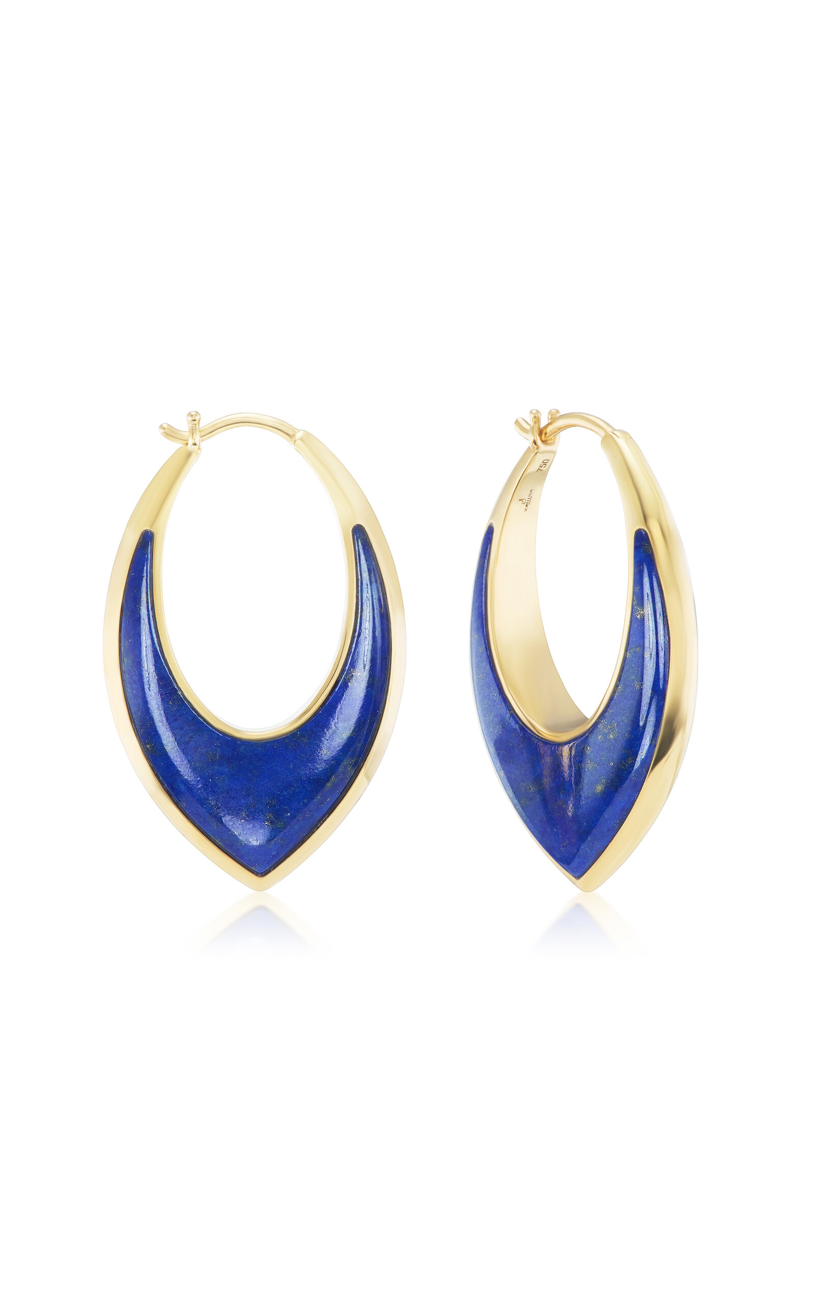 Stardust 18K Yellow Gold Lapis Hoop Earrings