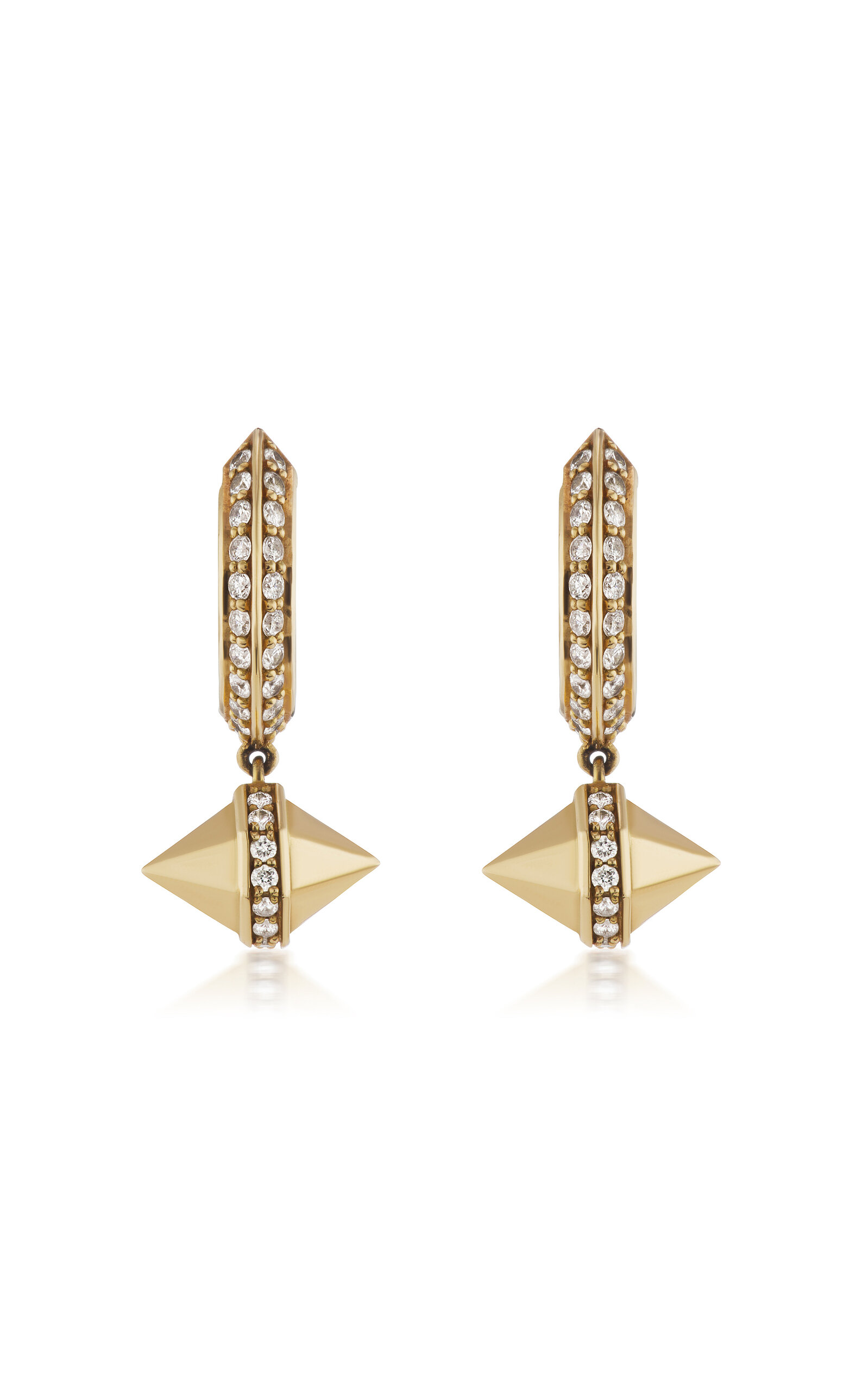 Pietra 18K Yellow Gold Diamond Huggie Earrings