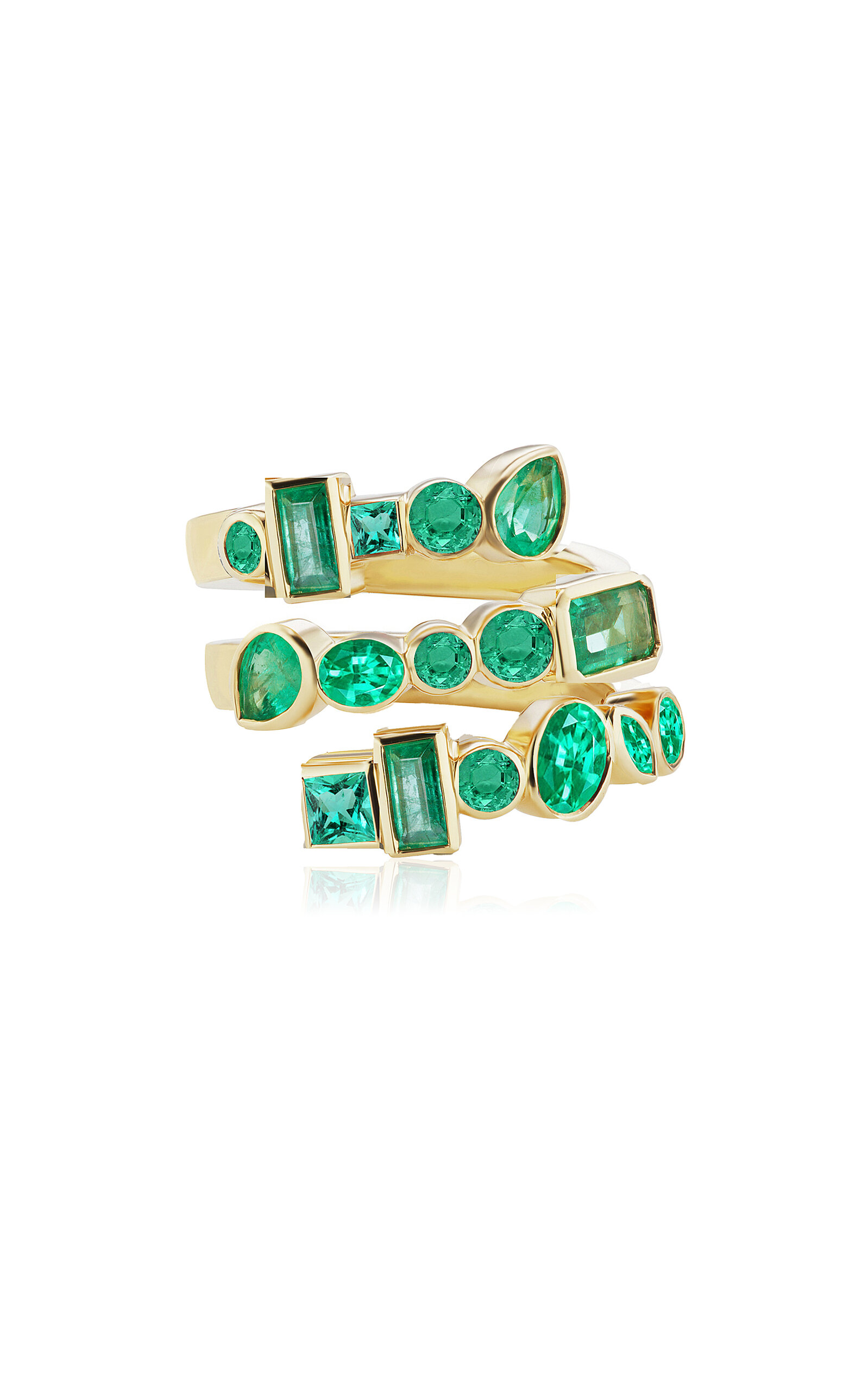 Coil 18K Yellow Gold Emerald Ring