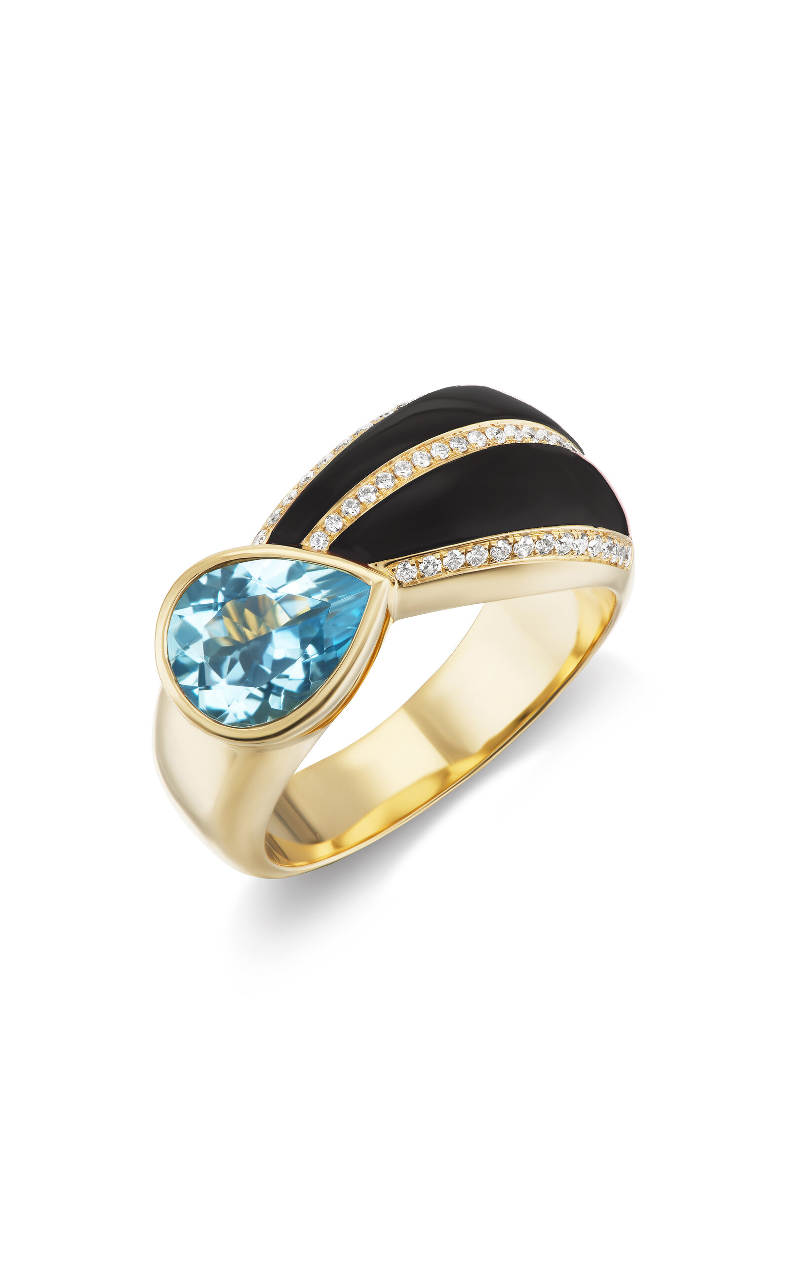 Stardust 18K Yellow Gold Onyx Ring