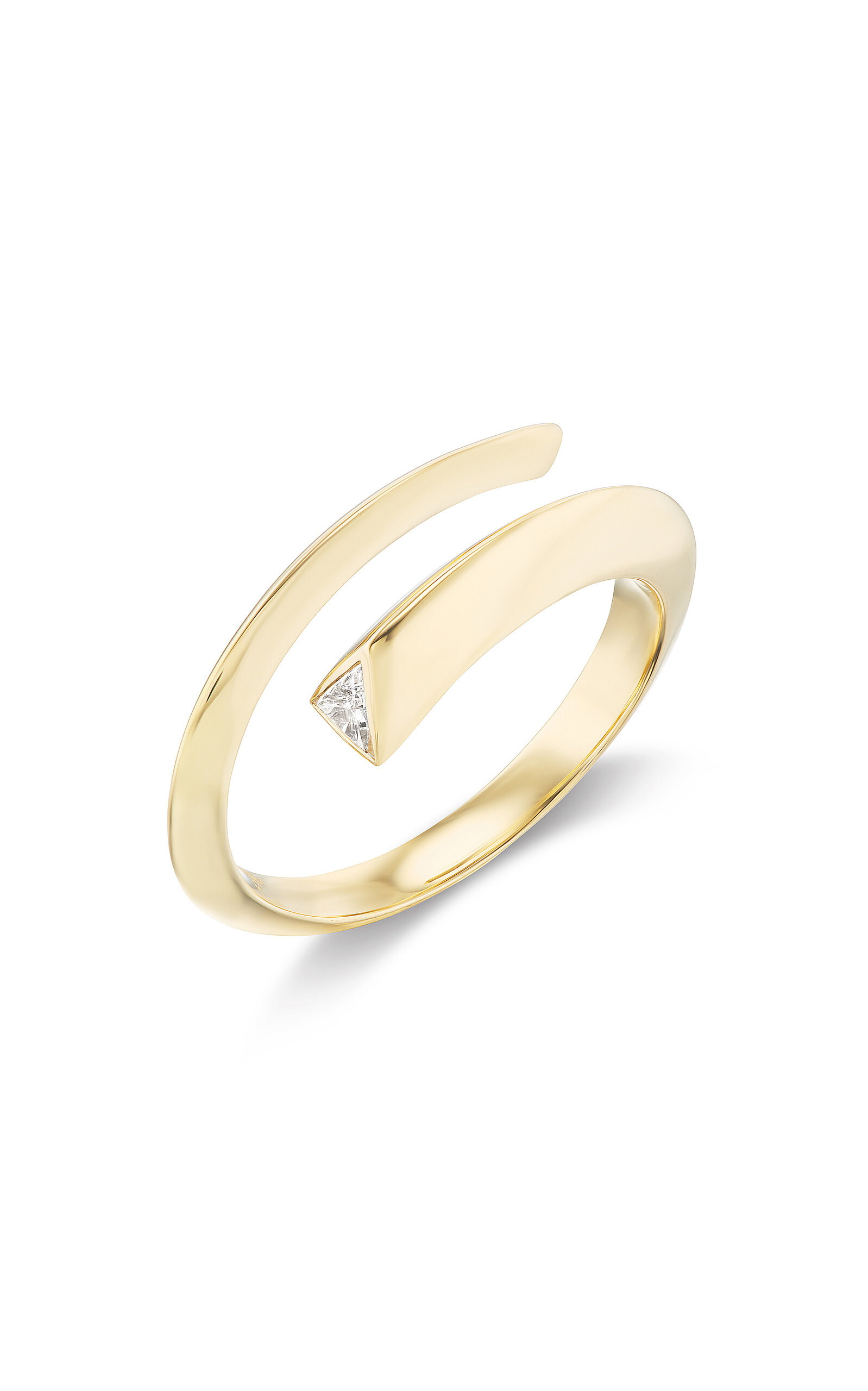 Ziggy 18K Yellow Gold Diamond Trillion Ring