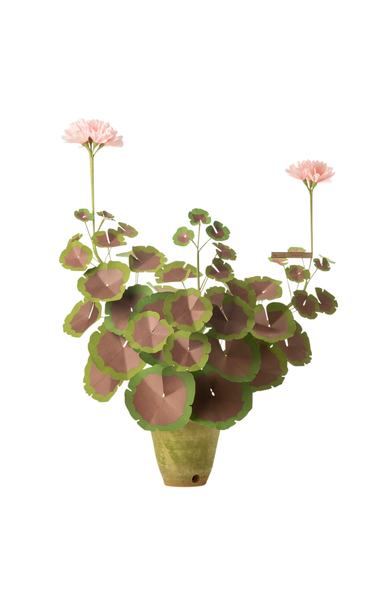 The Green Vase Two-Tone Paper Geranium Plant - Light Pink
