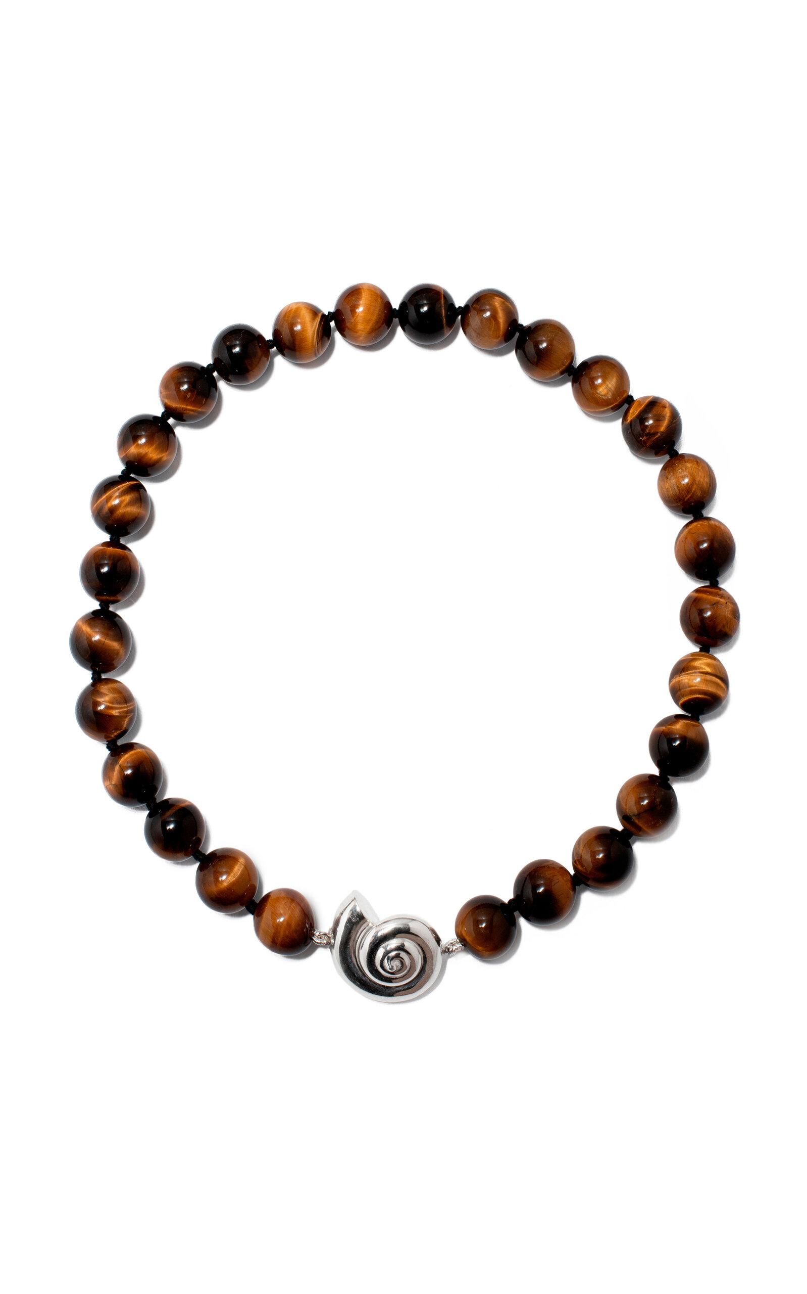 Le Sundial Nautilus Tiger Eye Collar Necklace