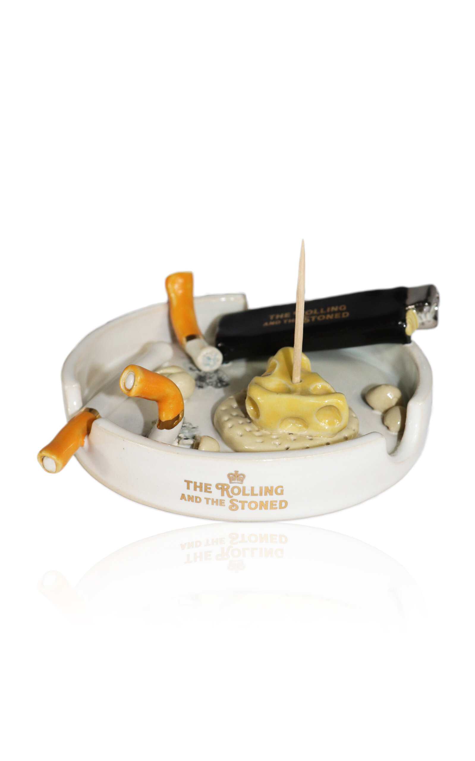 The Rolling And The Stoned Cheese & Crackers Ashtray