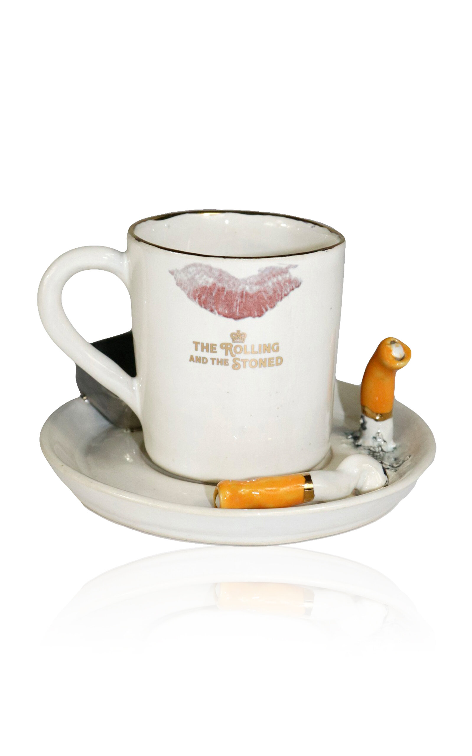The Rolling And The Stoned Kiss Me Later (exclusive) Espresso Cup & Saucer