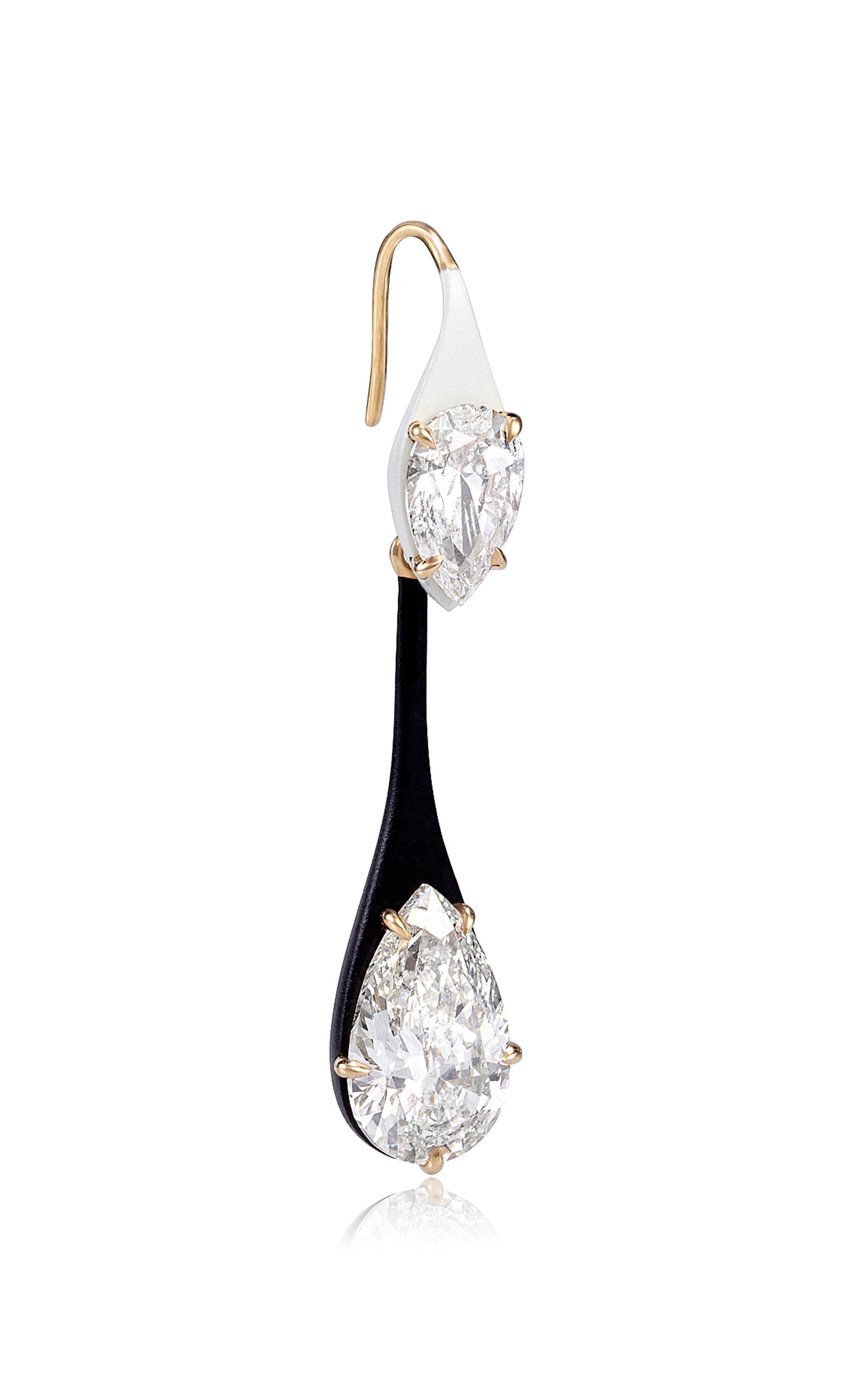 Alexei Hay 18k Yellow Gold The Day And Night Teardrop Single Earring