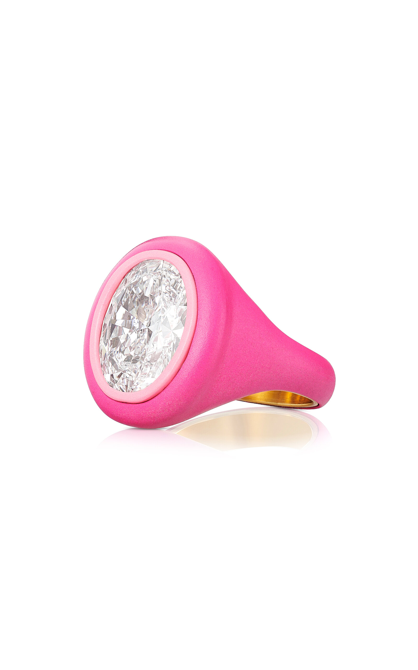 Alexei Hay 18k Yellow Gold The Pneumatic Pink Signet Ring