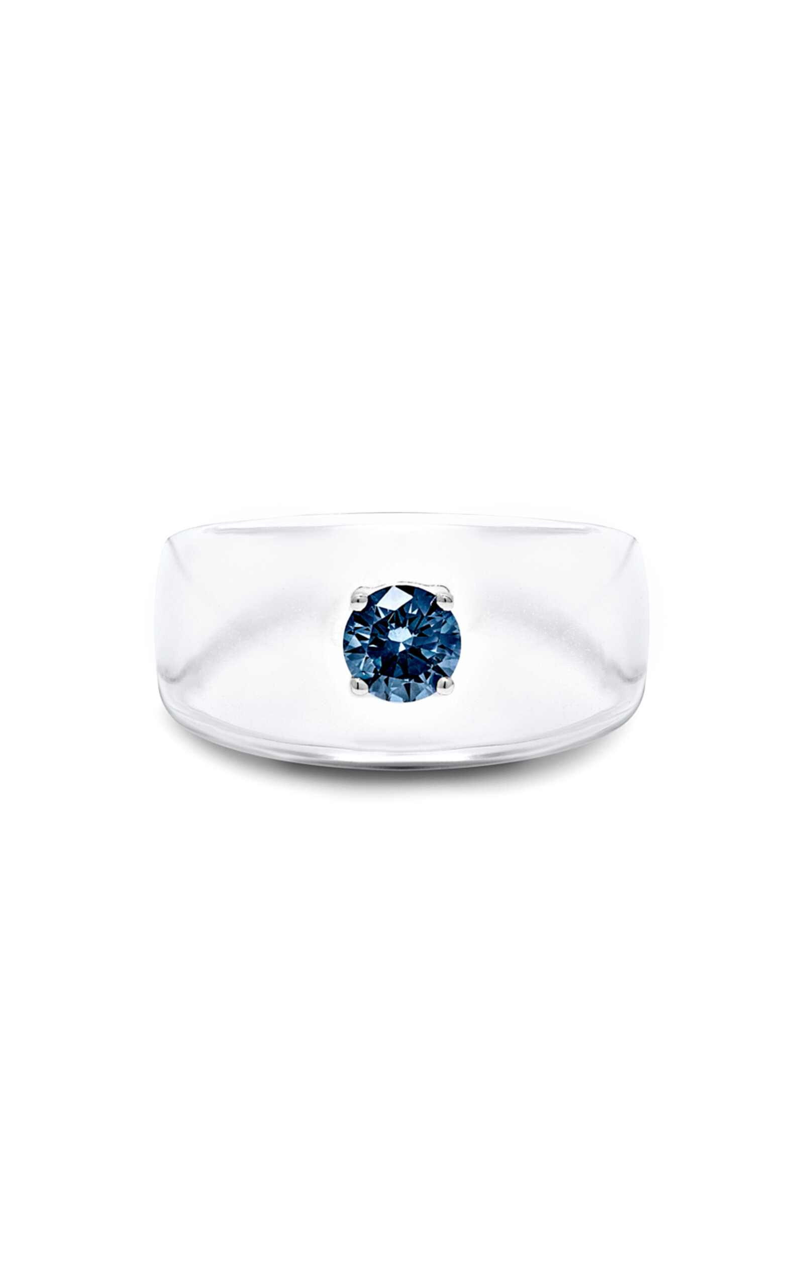 Solo For Diamonds Transparent Bio Resin Ring With 0.40ct Blue Lab Grown Diamond