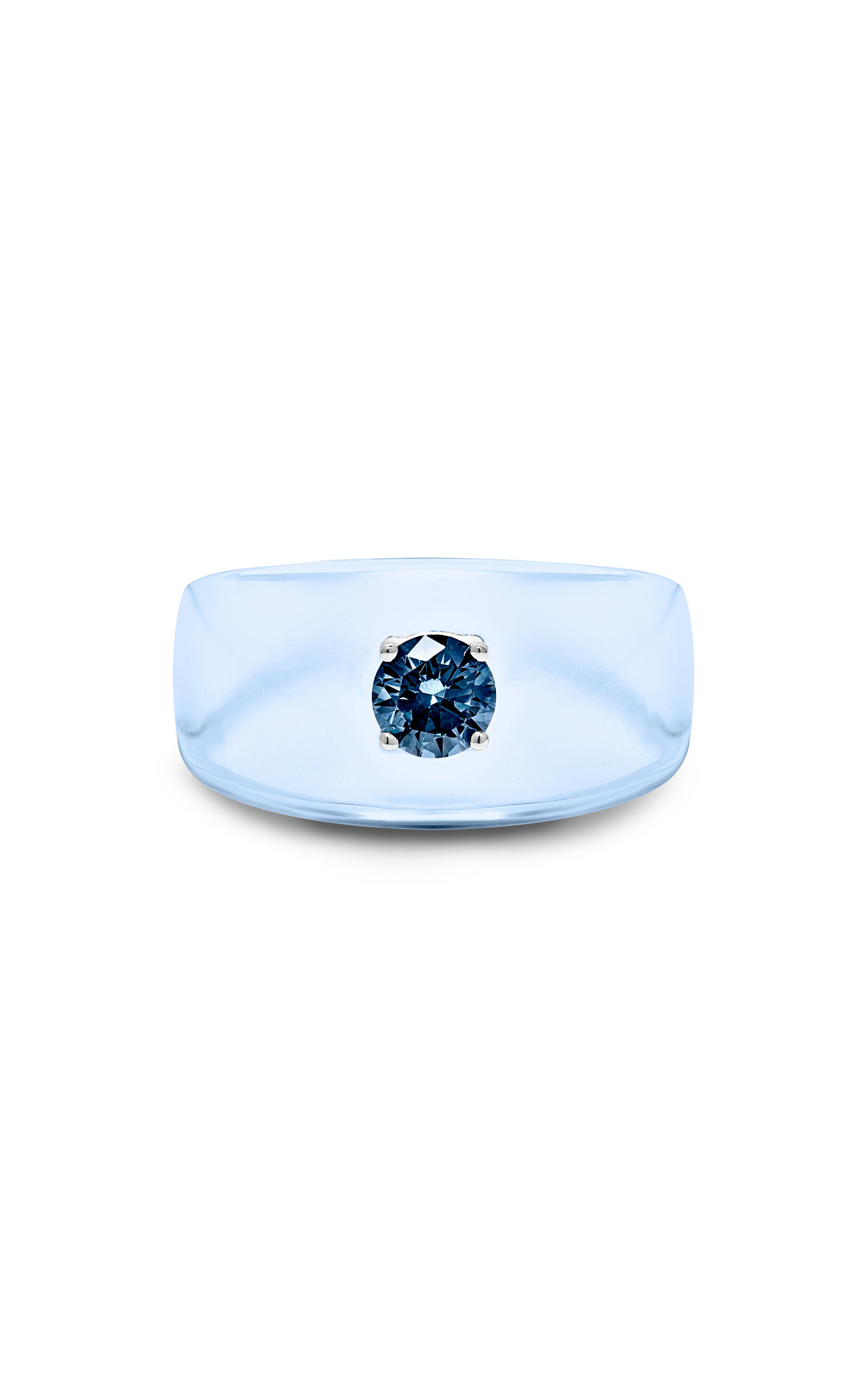 Solo For Diamonds Transparent Bio Resin Ring With 0.49ct Blue Lab Grown Diamond