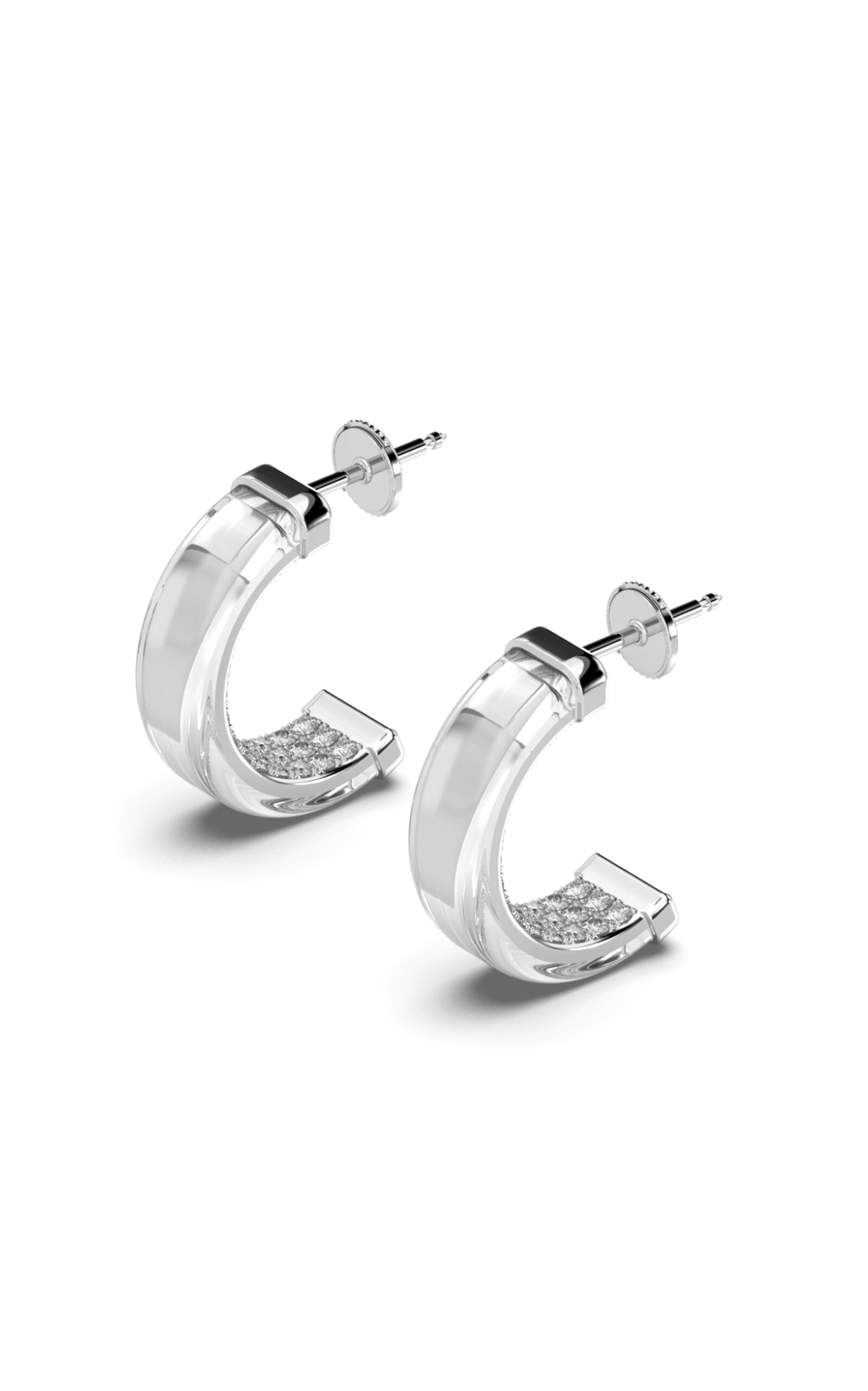 Solo For Diamonds Bio Resin White Earrings