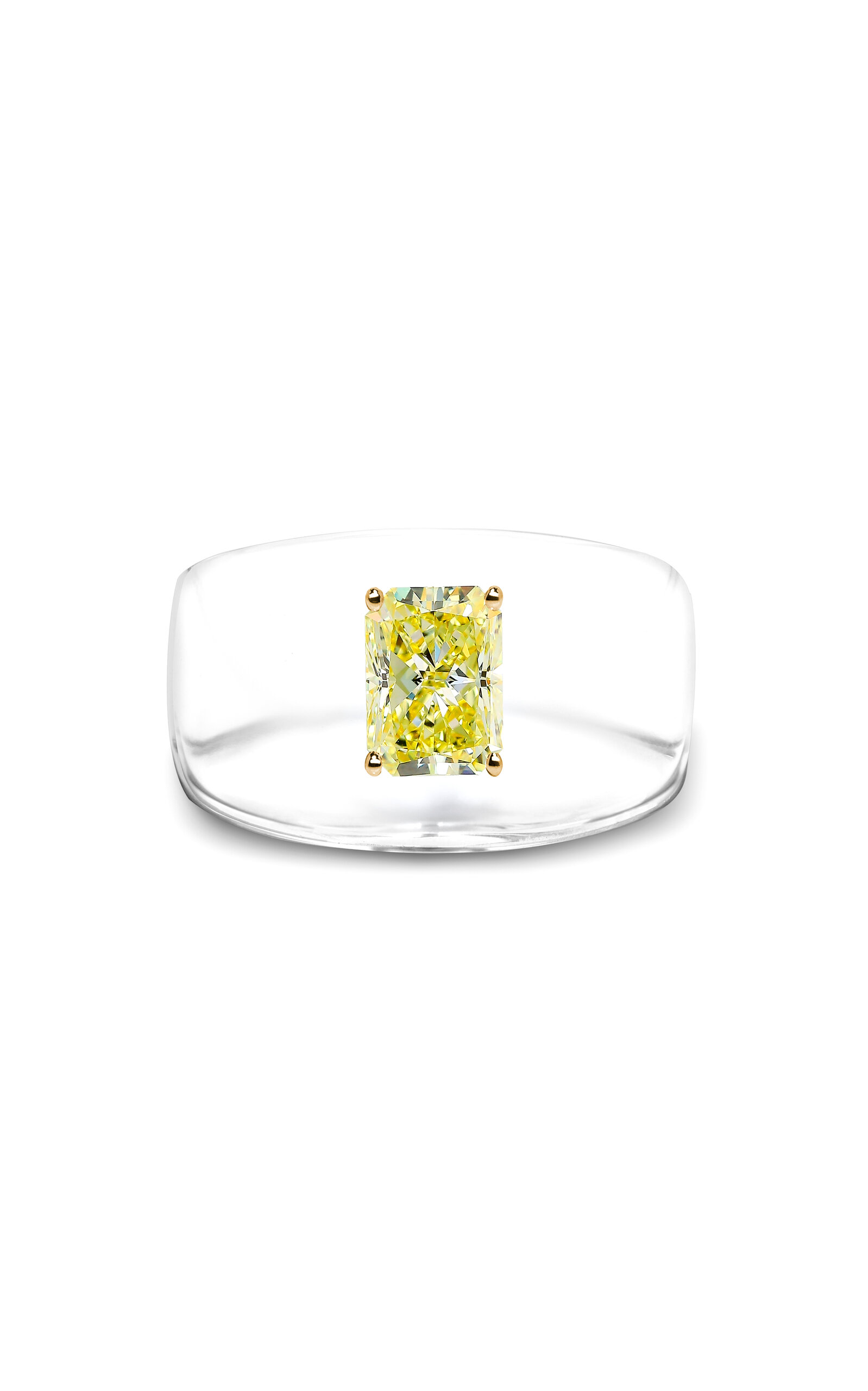 Solo For Diamonds Transparent Bio Resin Ring With 0.70ct Yellow Lab Grown Diamond