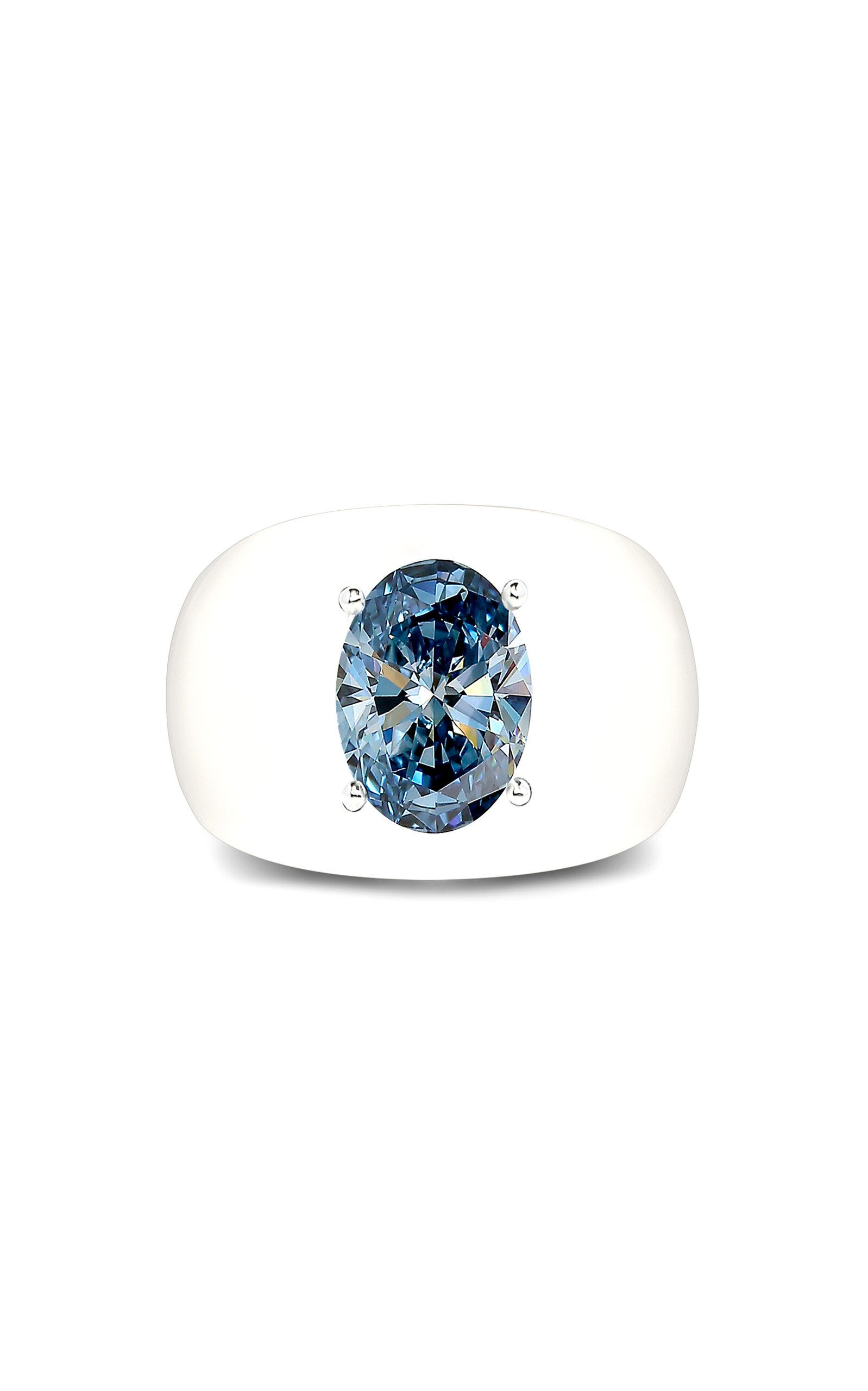Solo For Diamonds Transparent Bio Resin Ring With 0.93ct Blue Lab Grown Diamond