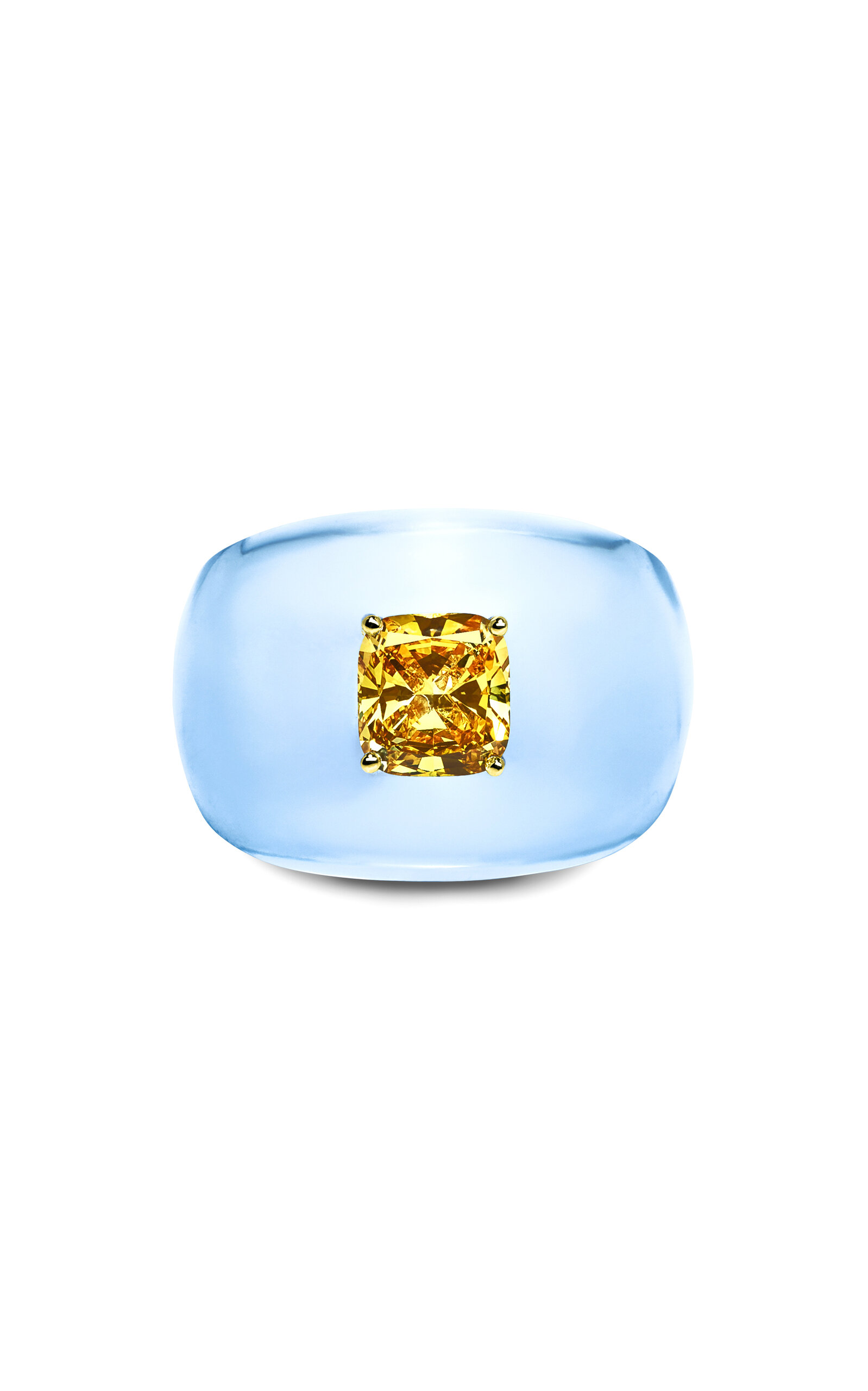 Solo For Diamonds Blue Bio Resin Ring With 1.02ct Yellow Lab Grown Diamond