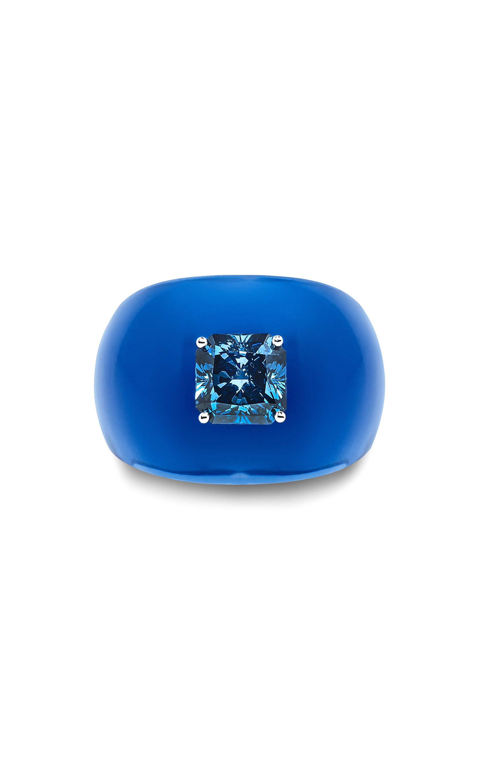 Solo For Diamonds Blue Bio Resin Ring With 0.51ct Blue Lab Grown Diamond
