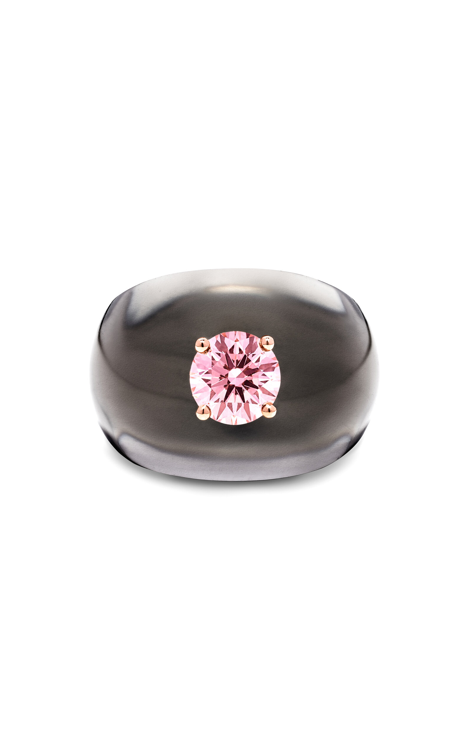 Solo For Diamonds Black Bio Resin Ring With 1.13ct Pink Lab Grown Diamond