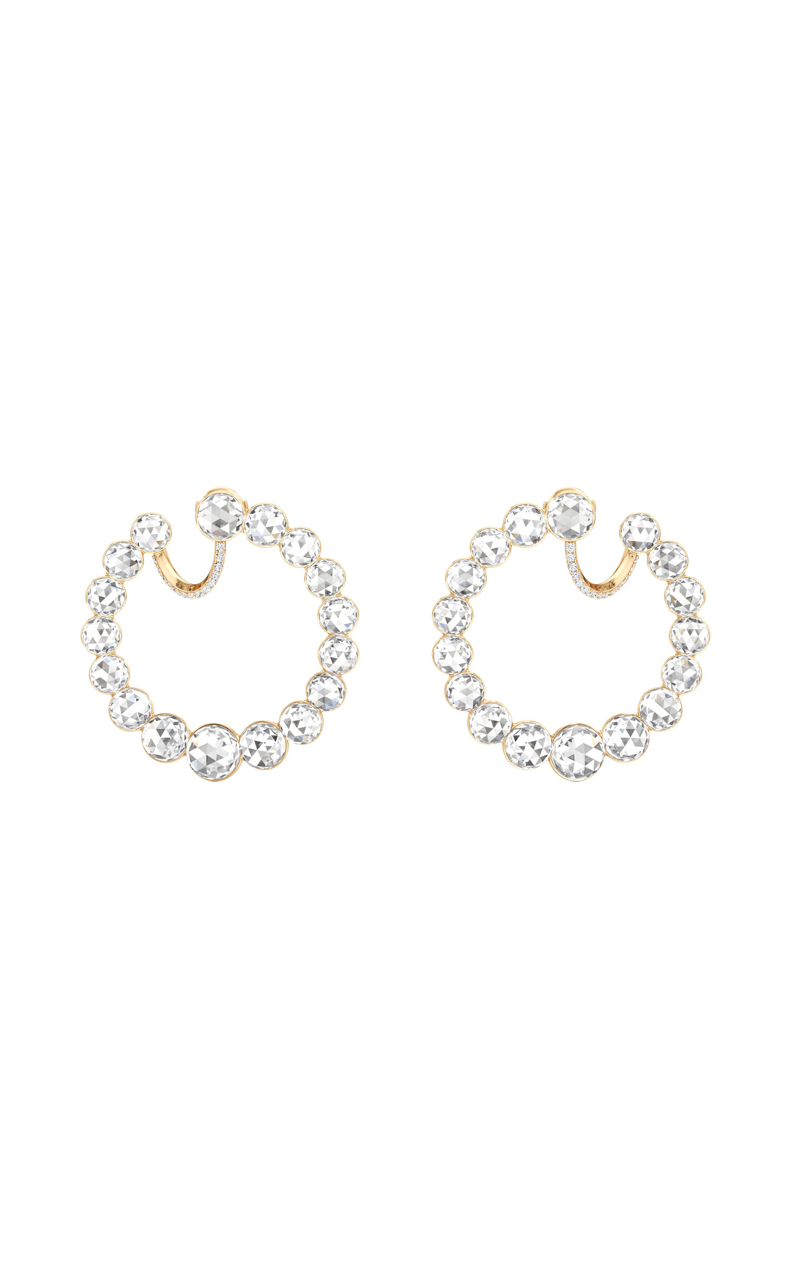 Bubble Essence Radiant 18K Yellow Gold Diamond Hoop Earrings