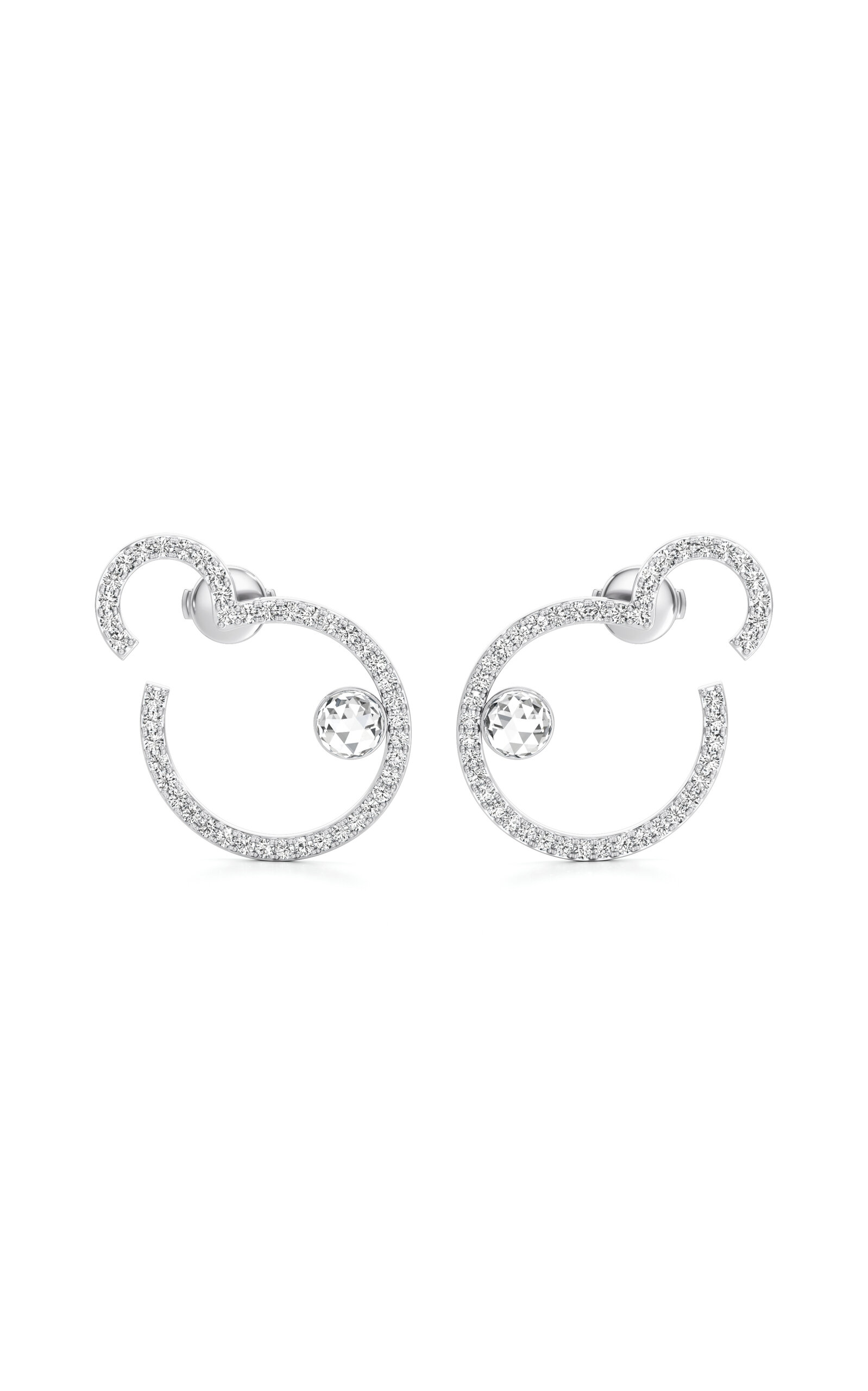Bubble 18K White Gold Diamond Earrings