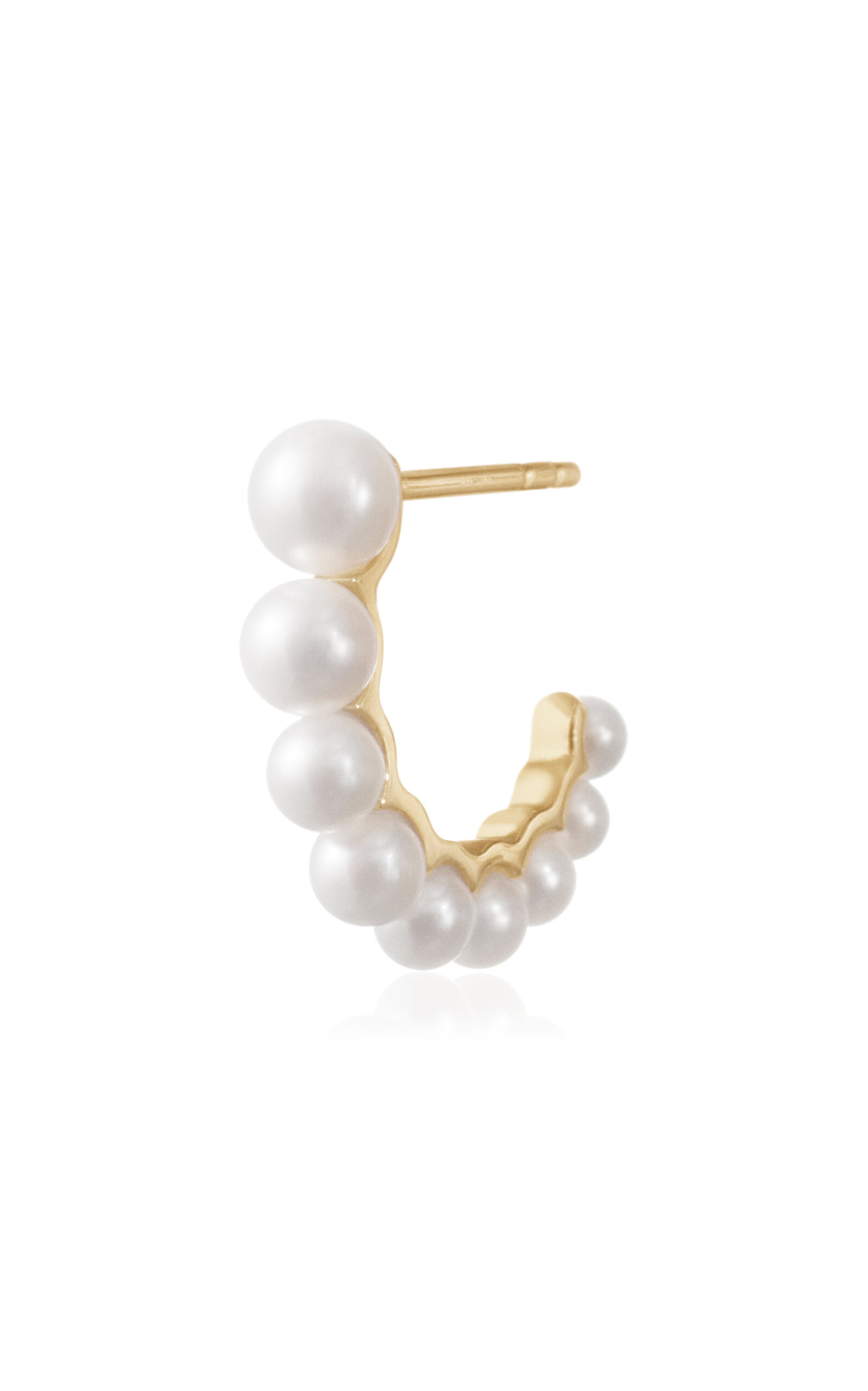 Sophie Bille Brahe 14k Yellow Gold Petit Boucle De Perle Earring In Gold