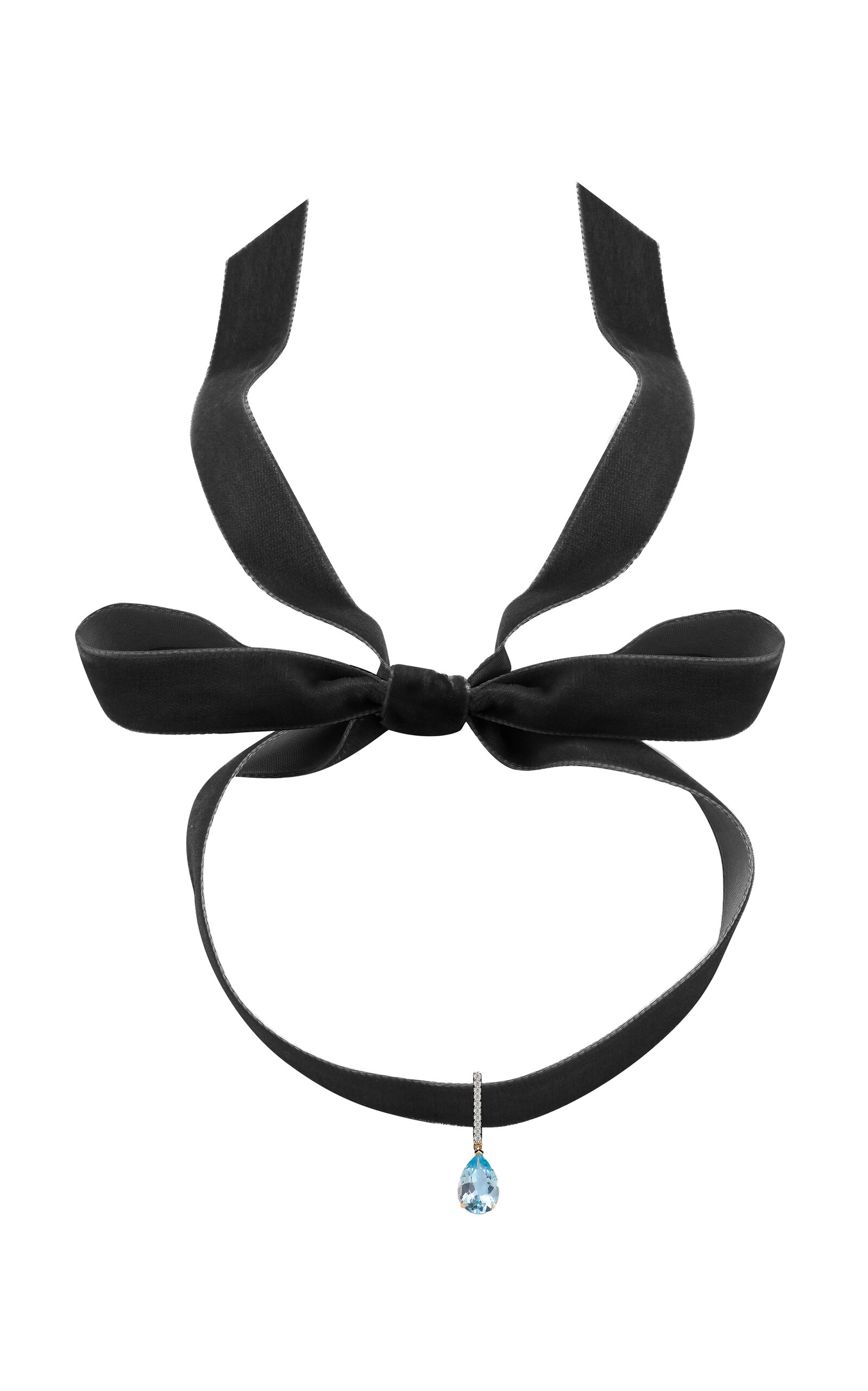 Mateo 14k Yellow Gold Topaz; Diamond Velvet Choker