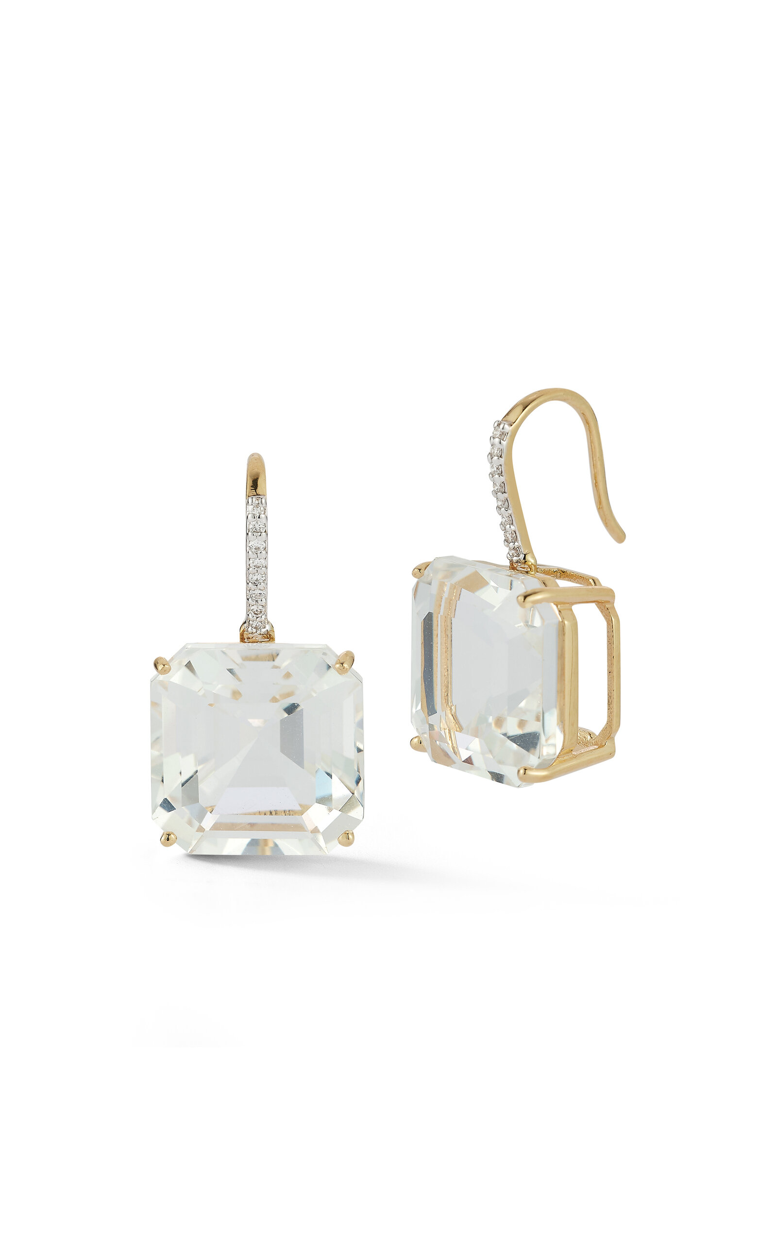 Mateo 14k Yellow Gold White Topaz Earrings